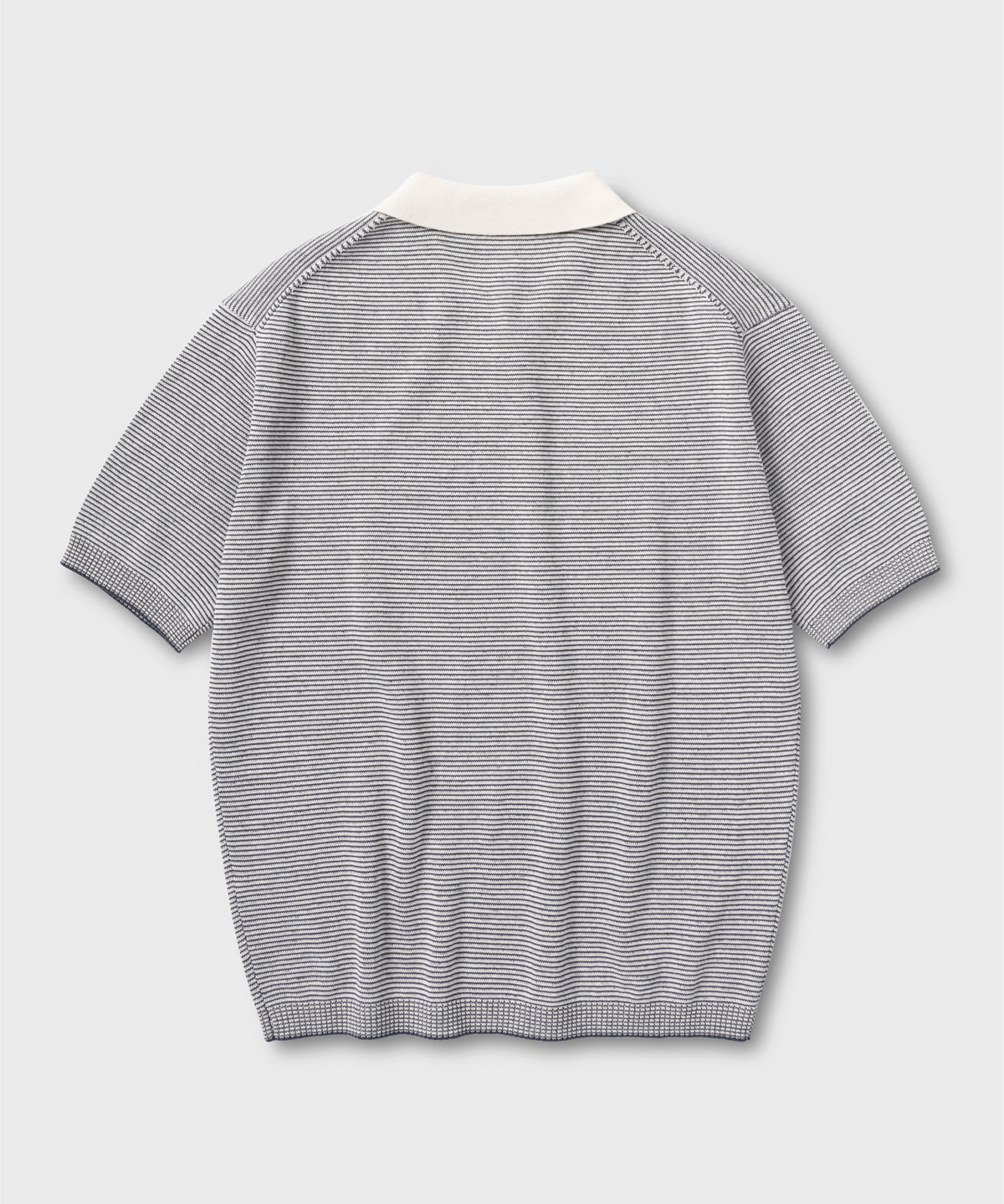 넌블랭크(NONBLANK) 스트라이프 칼라 HS 니트_MELANGE GREY