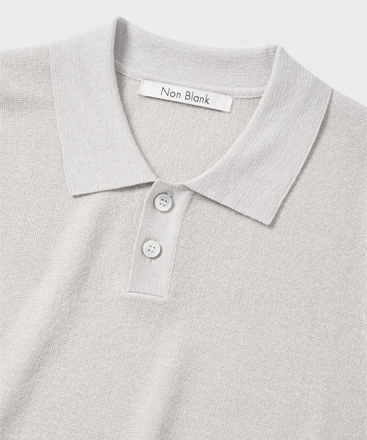 넌블랭크(NONBLANK) 린넨 쿨터치 칼라 니트_LIGHT GREY