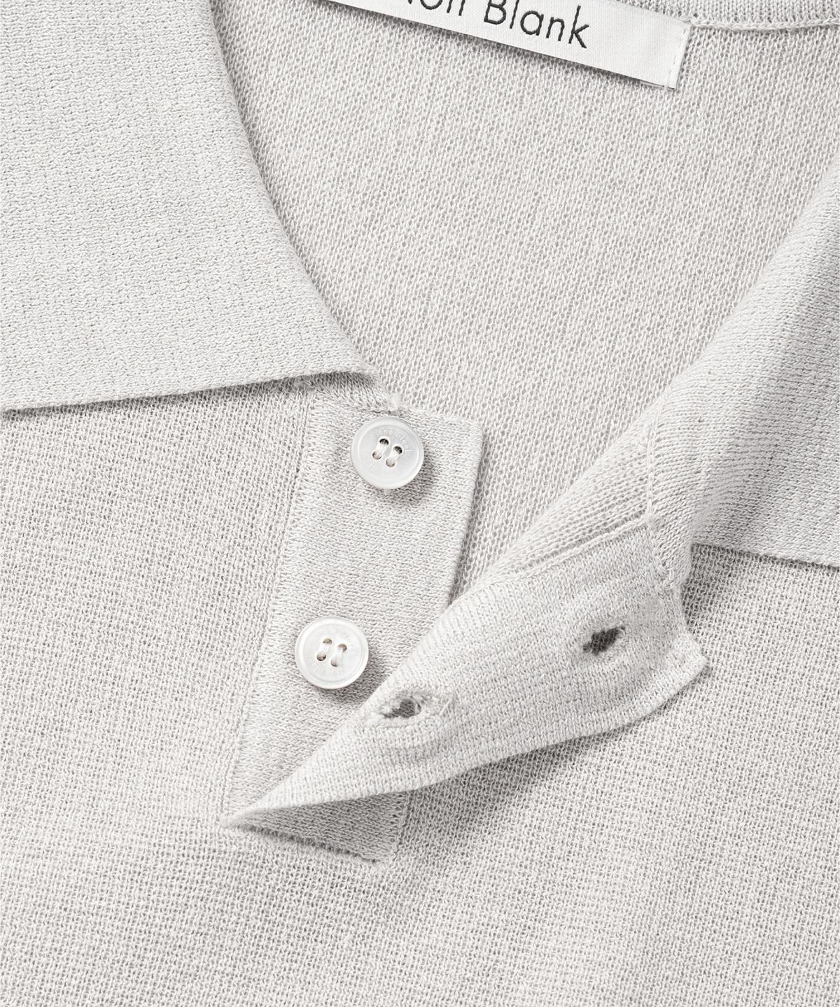 넌블랭크(NONBLANK) 린넨 쿨터치 칼라 니트_LIGHT GREY