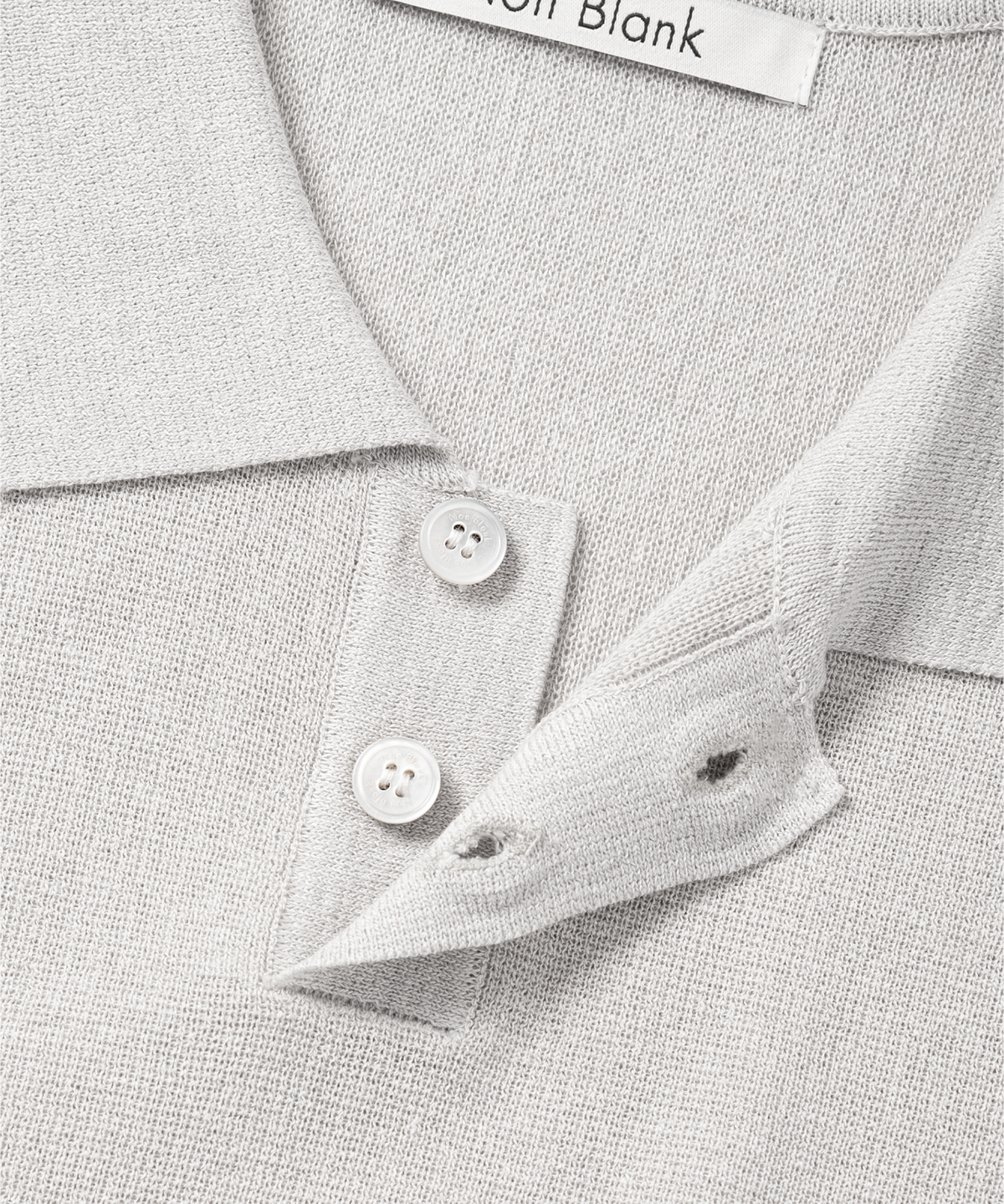 넌블랭크(NONBLANK) 린넨 쿨터치 칼라 니트_LIGHT GREY