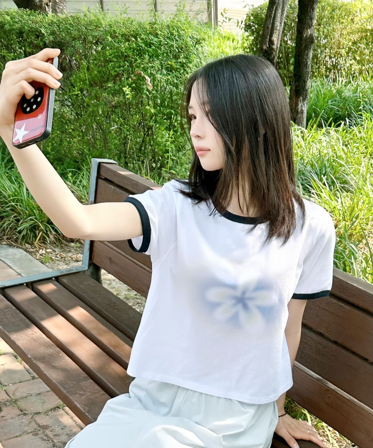 에프디알(FDR) Gradation Bloom Ringer Tee White