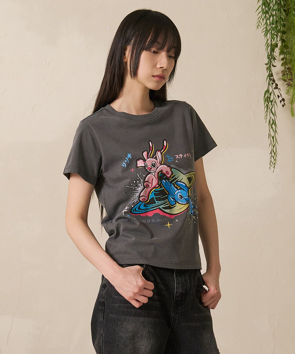 에프디알(FDR) Stitch_Planet Overfit Short Sleeve  Vintage Charcoal