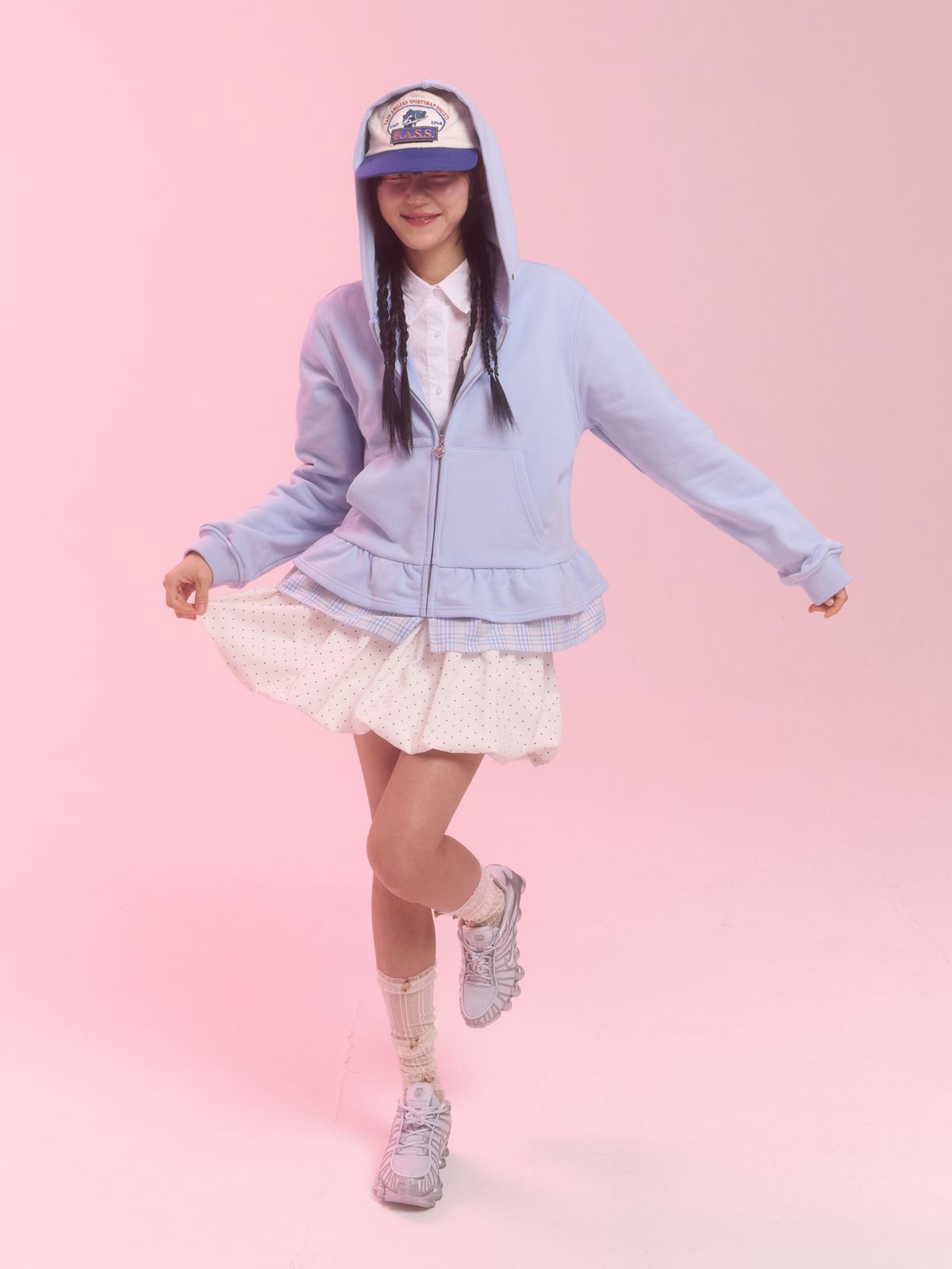 네프네프(NEFNEF) balloon skirt_white dot