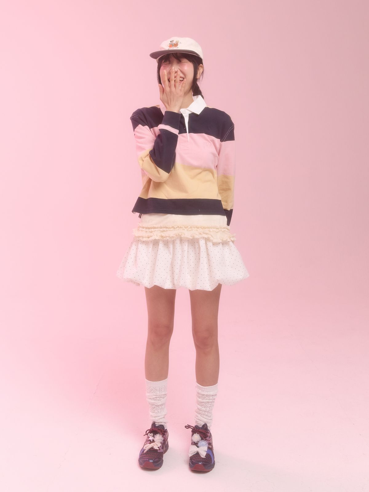 네프네프(NEFNEF) balloon skirt_white dot