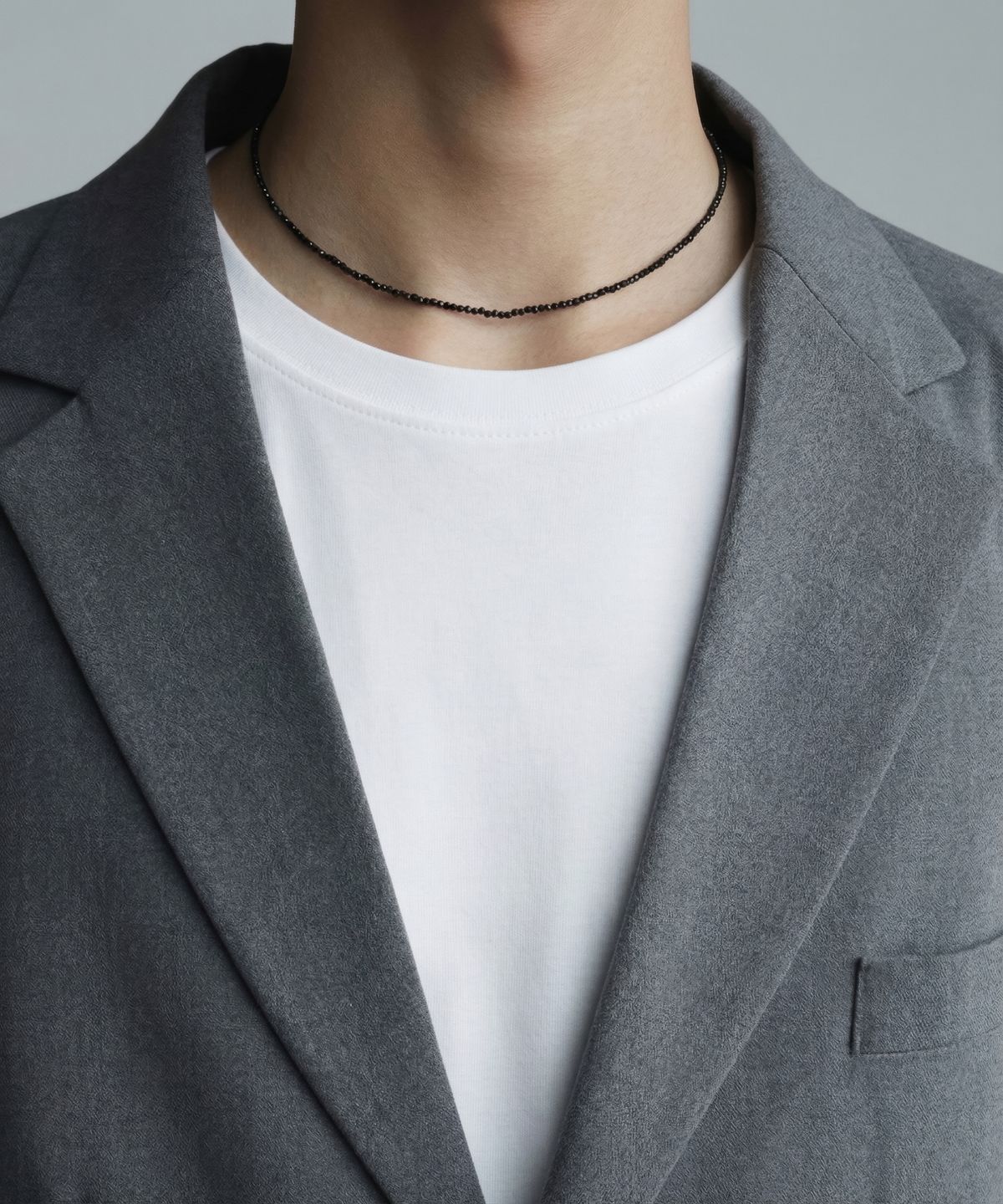 베이스클레프(BASSCLEF) 남자 목걸이 블랙 비즈 CLEF Tune NEC