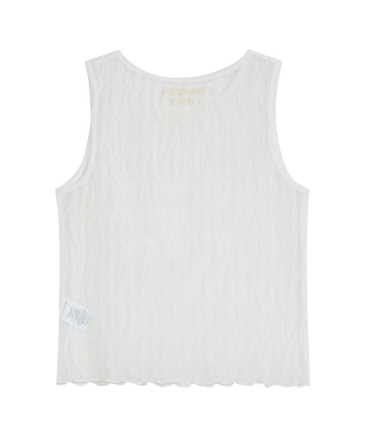 타입서비스(TYPESERVICE) Mesh Ruffled Trim Sleeveless Top [White]