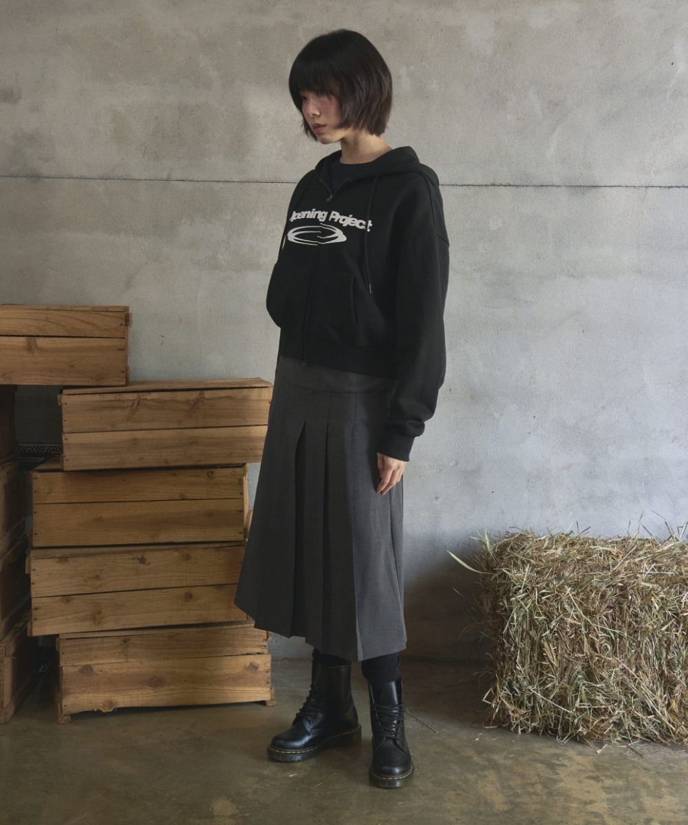 MUSINSA公式 | OPENING PROJECT W Identity Hoodie Zip-up - Black