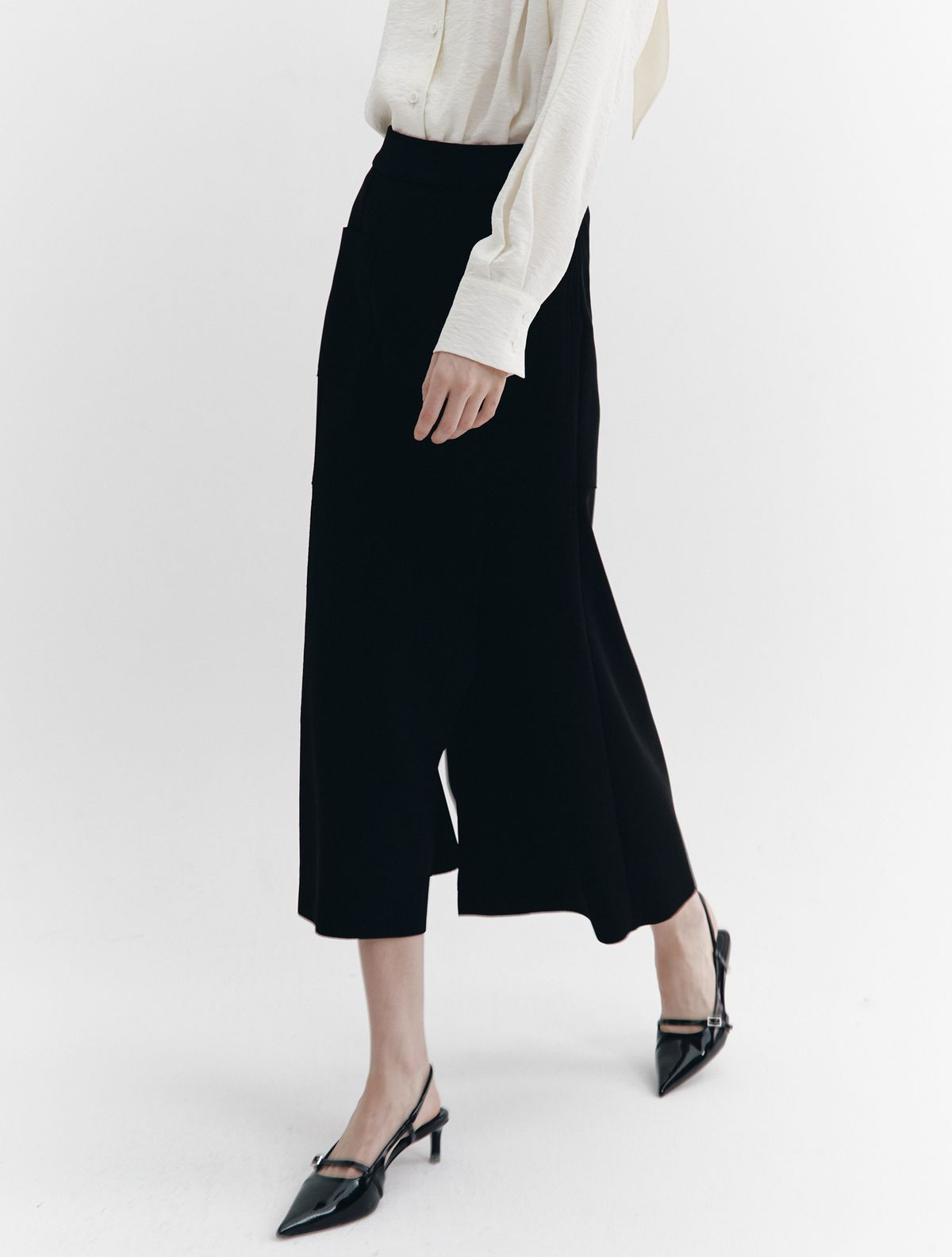 그레이데시온(GRAYDATION) High-stretch Semi-mermaid fit Banding Skirt BLACK