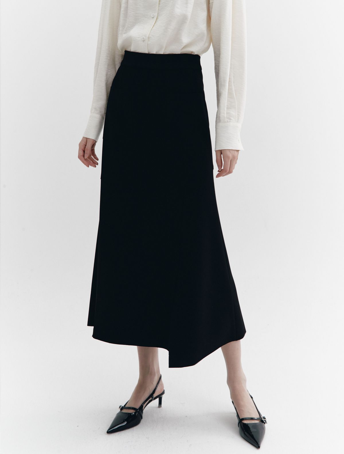 그레이데시온(GRAYDATION) High-stretch Semi-mermaid fit Banding Skirt BLACK