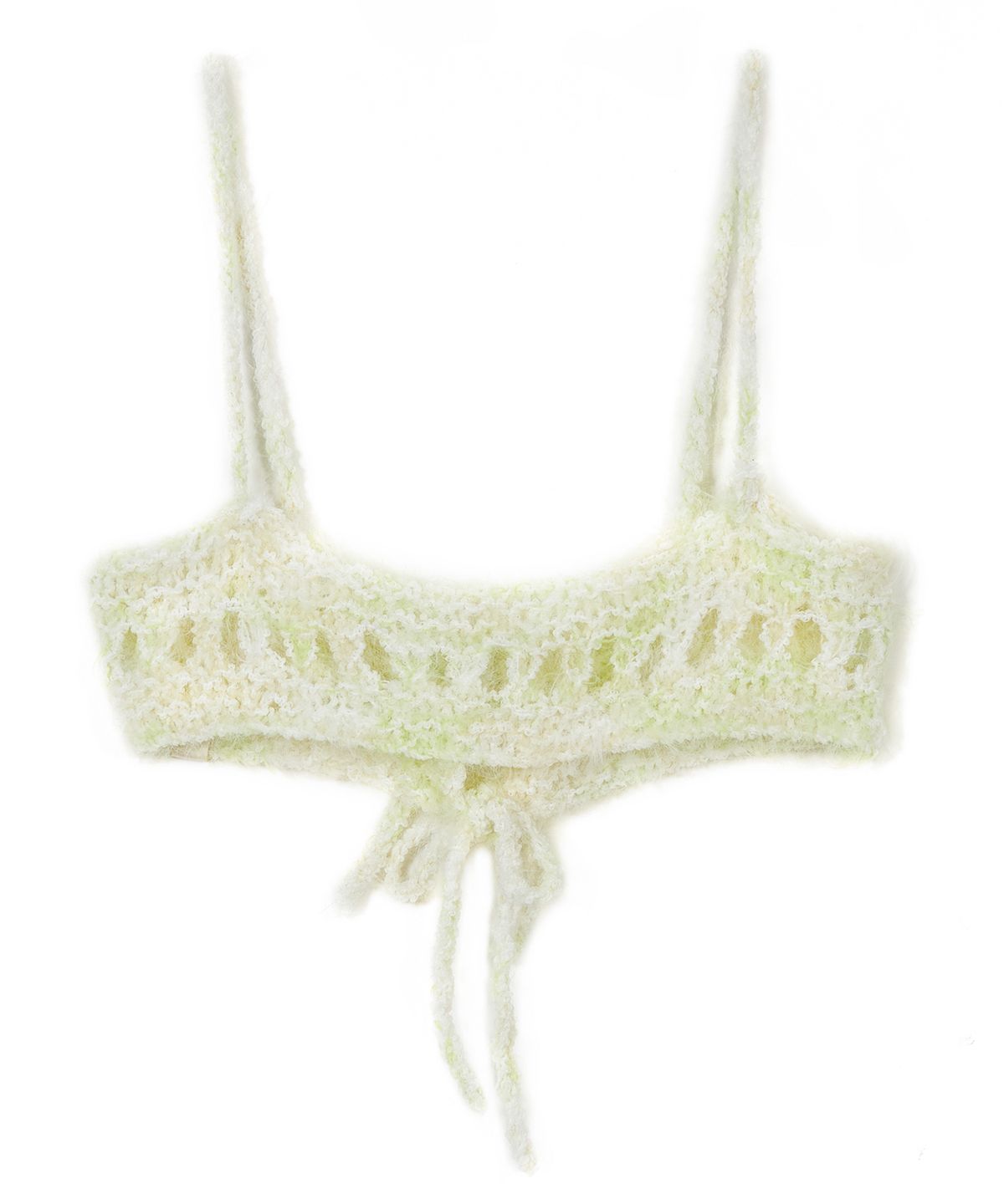 타입서비스(TYPESERVICE) Fuzzy Knitted Sleeveless Top [Light Green]