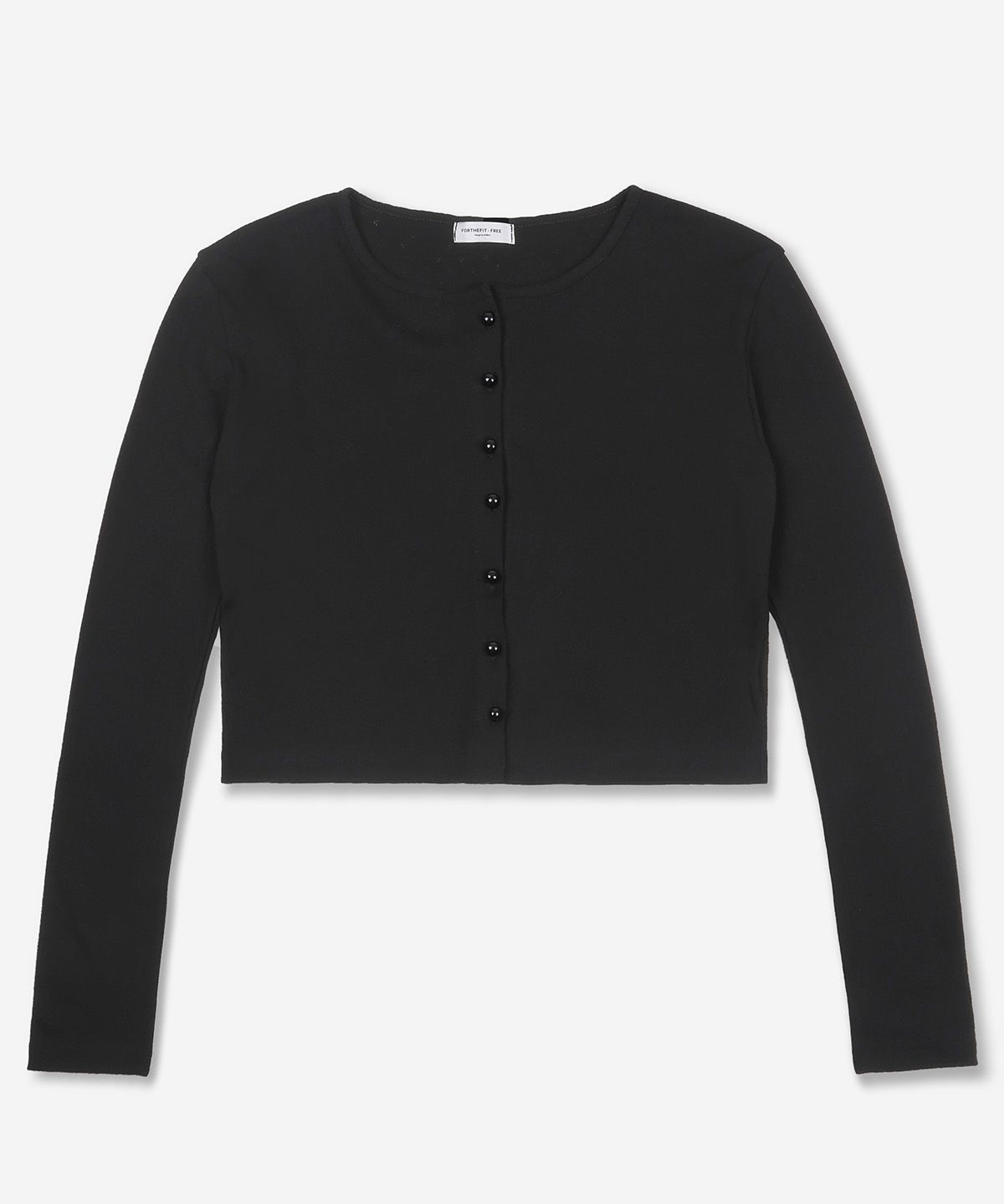 포더핏(FOR THE FIT) 펀칭 라운드넥 가디건_블랙