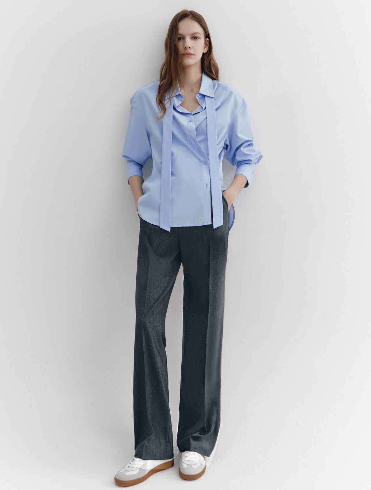 그레이데시온(GRAYDATION) Tie Wrap Shirt BLUE
