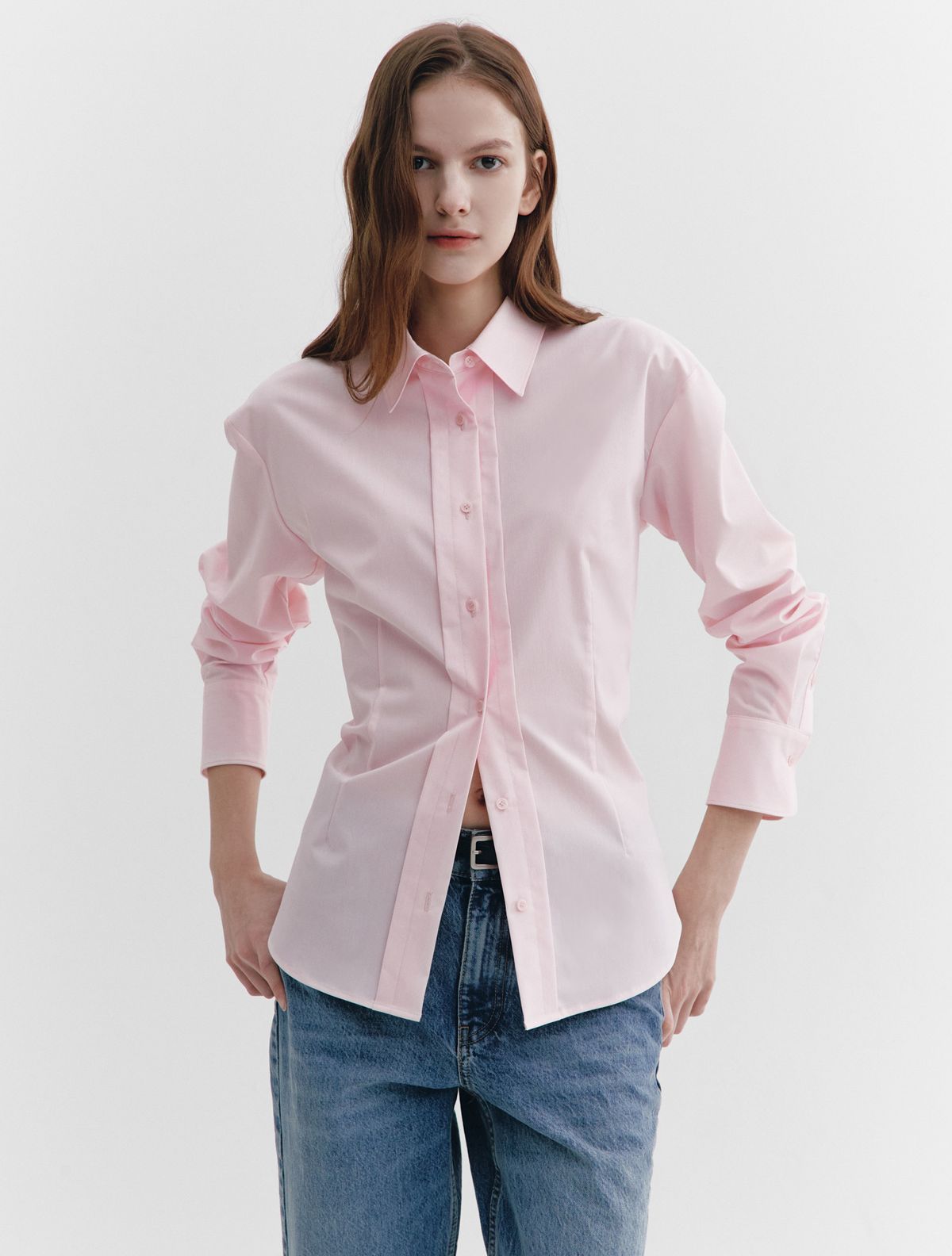 그레이데시온(GRAYDATION) Back String tightening Shirts PINK