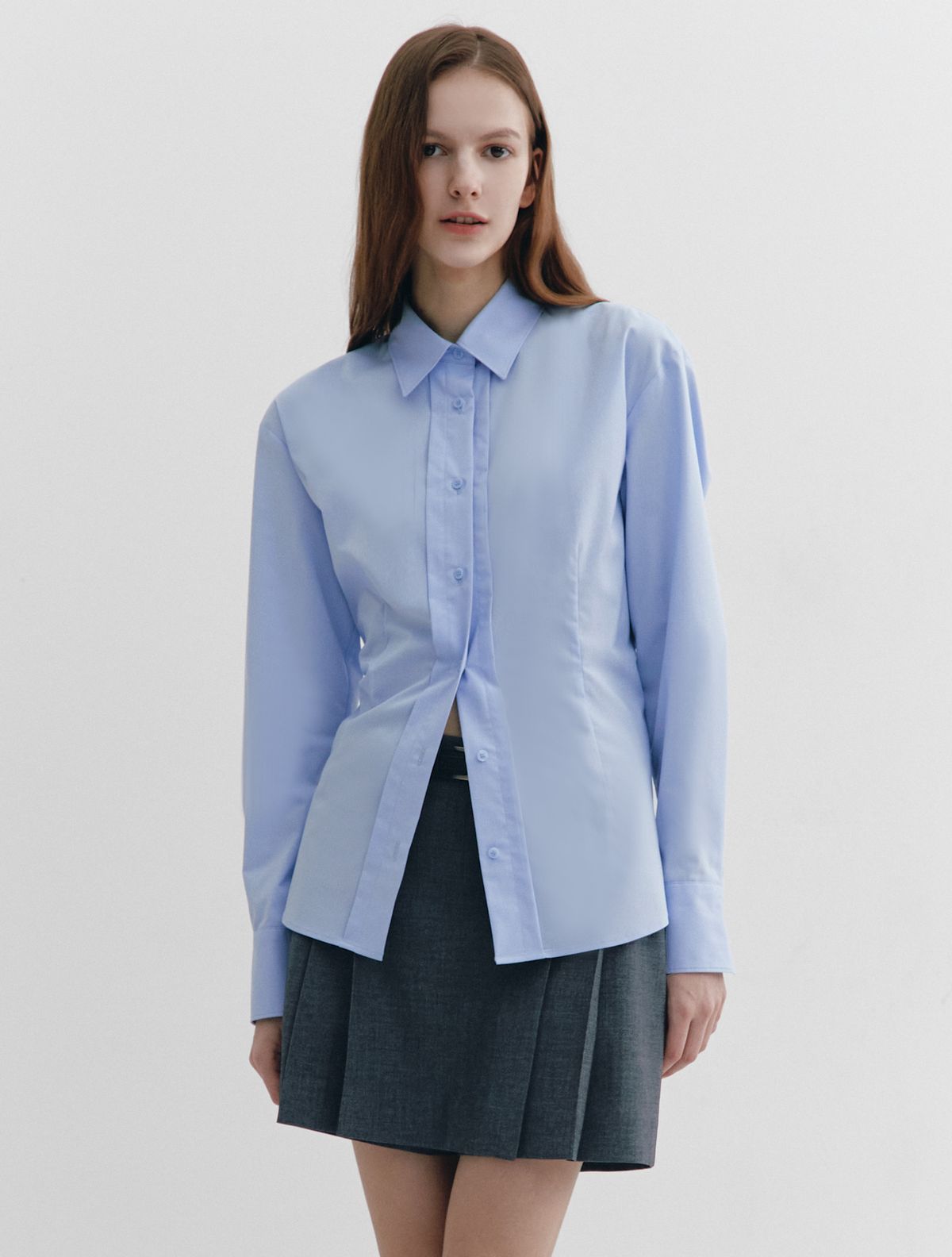 그레이데시온(GRAYDATION) Back String tightening Shirts BLUE