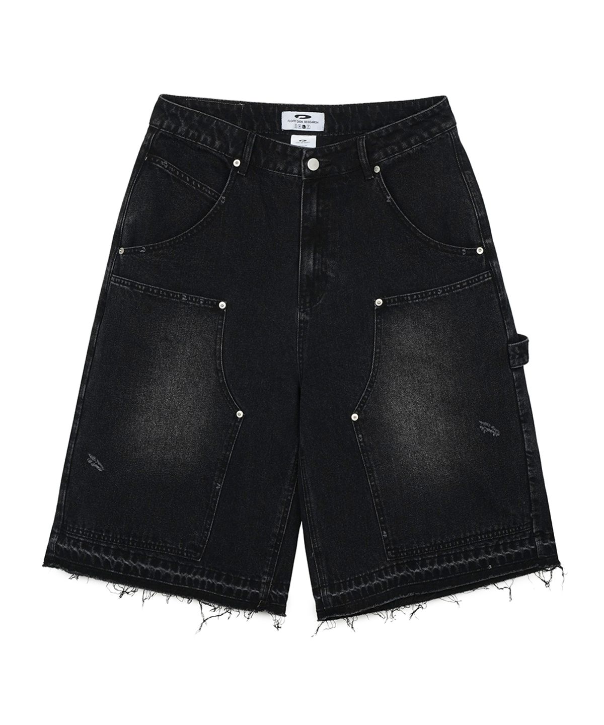 에프디알(FDR) Garment Wash Double Knee Bermuda Pants Black