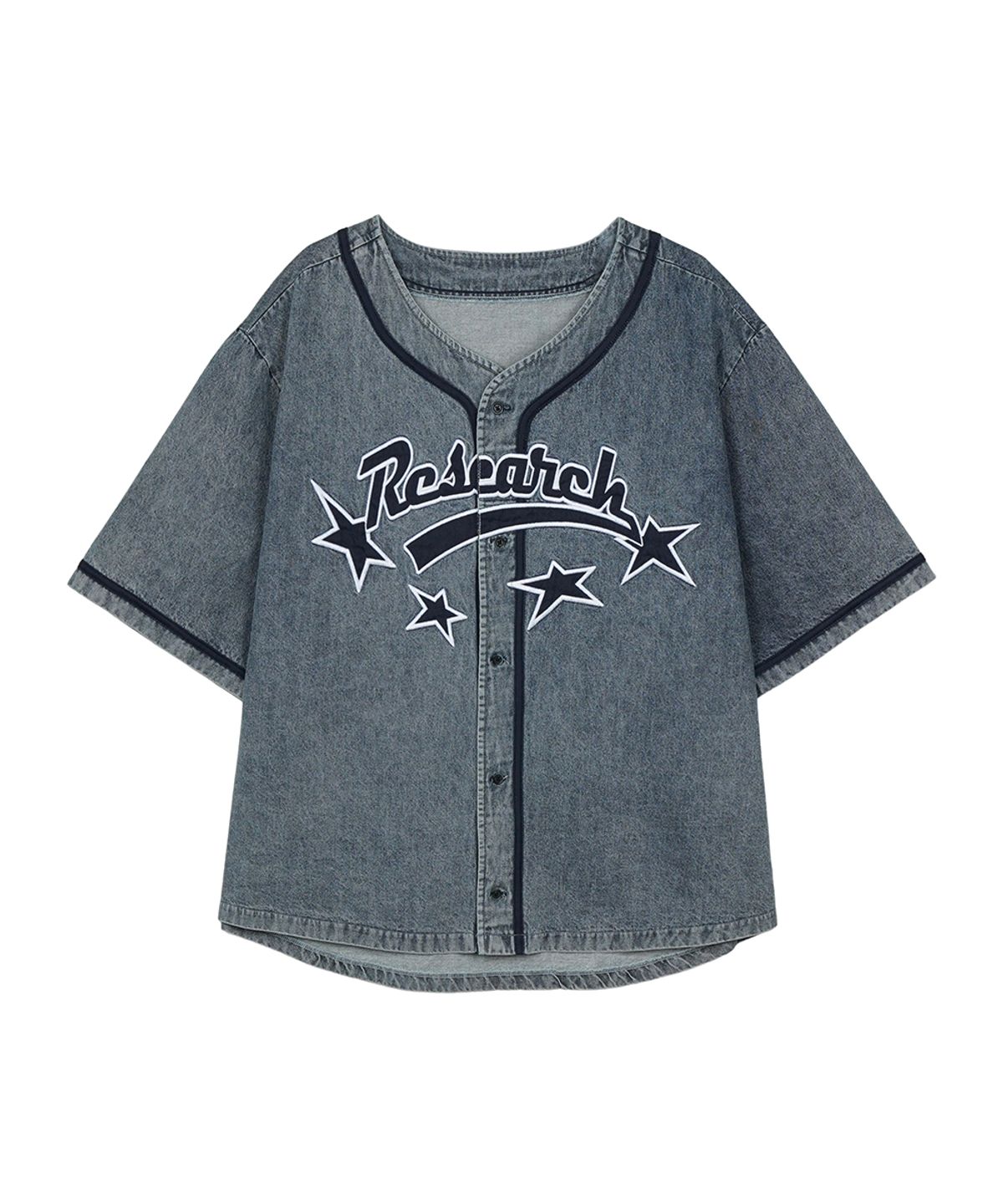 에프디알(FDR) Star Logo Applique Baseball Shirts White