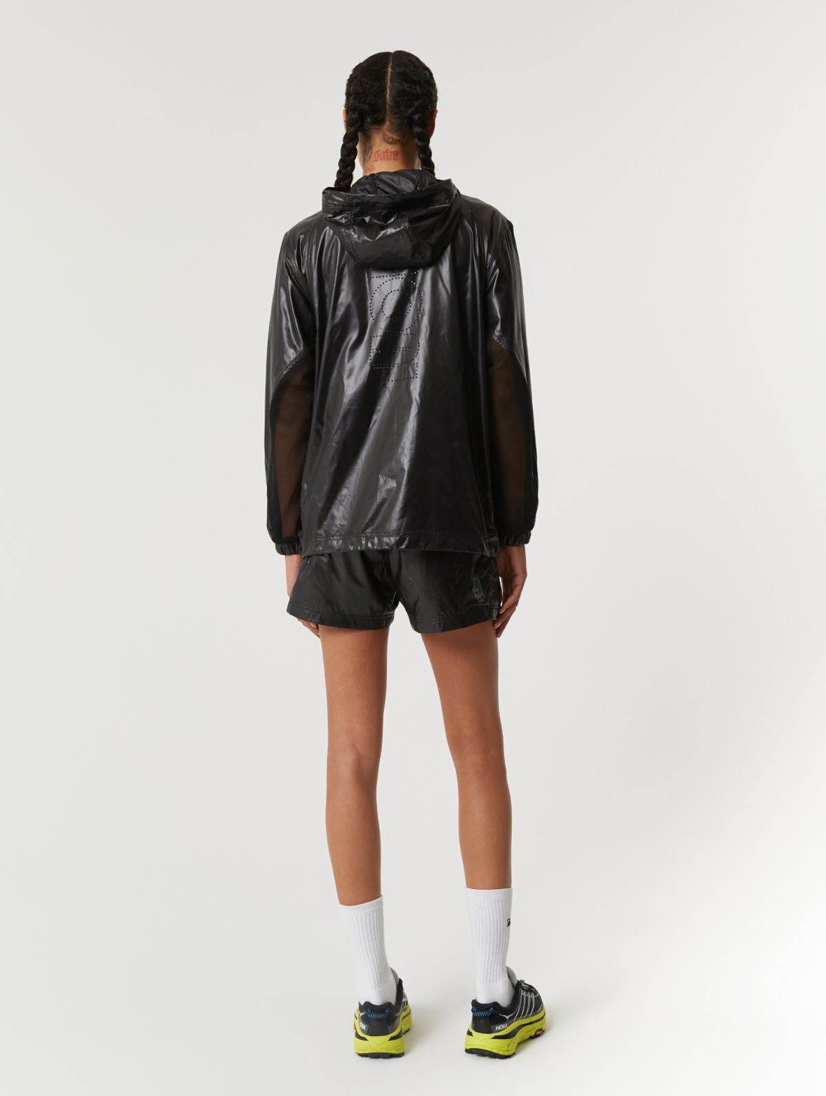 골스튜디오(GOALSTUDIO) GLOSSY HOODED LIGHTWEIGHT JACKET-BLACK