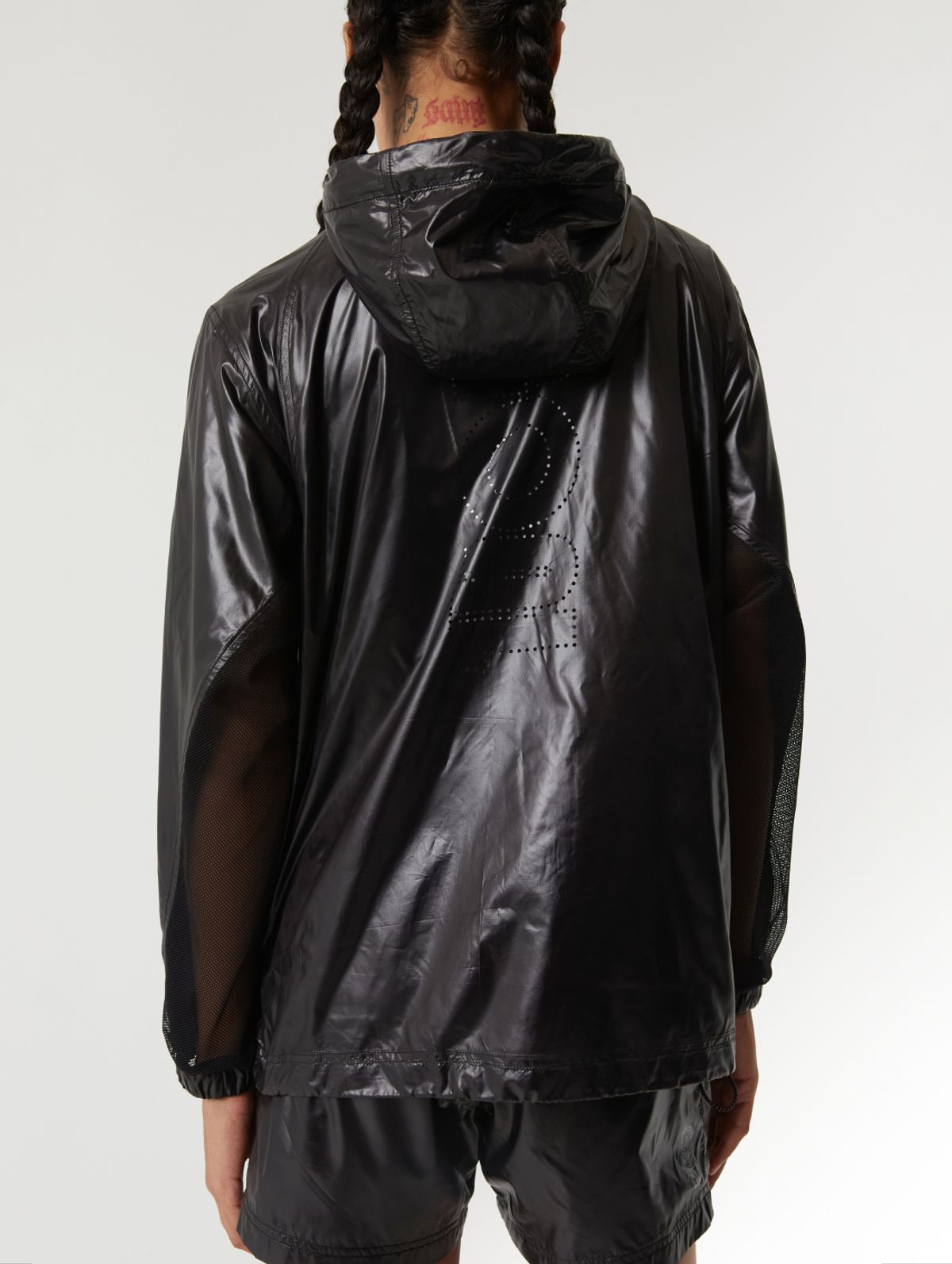 골스튜디오(GOALSTUDIO) GLOSSY HOODED LIGHTWEIGHT JACKET-BLACK