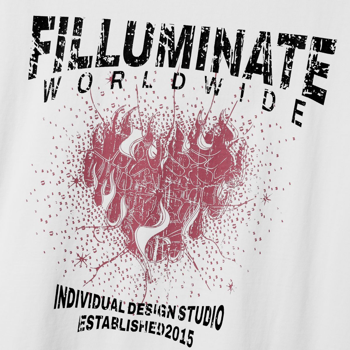 필루미네이트(FILLUMINATE) 버닝 하트 티셔츠-화이트