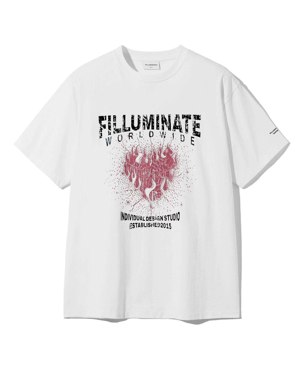 필루미네이트(FILLUMINATE) 버닝 하트 티셔츠-화이트