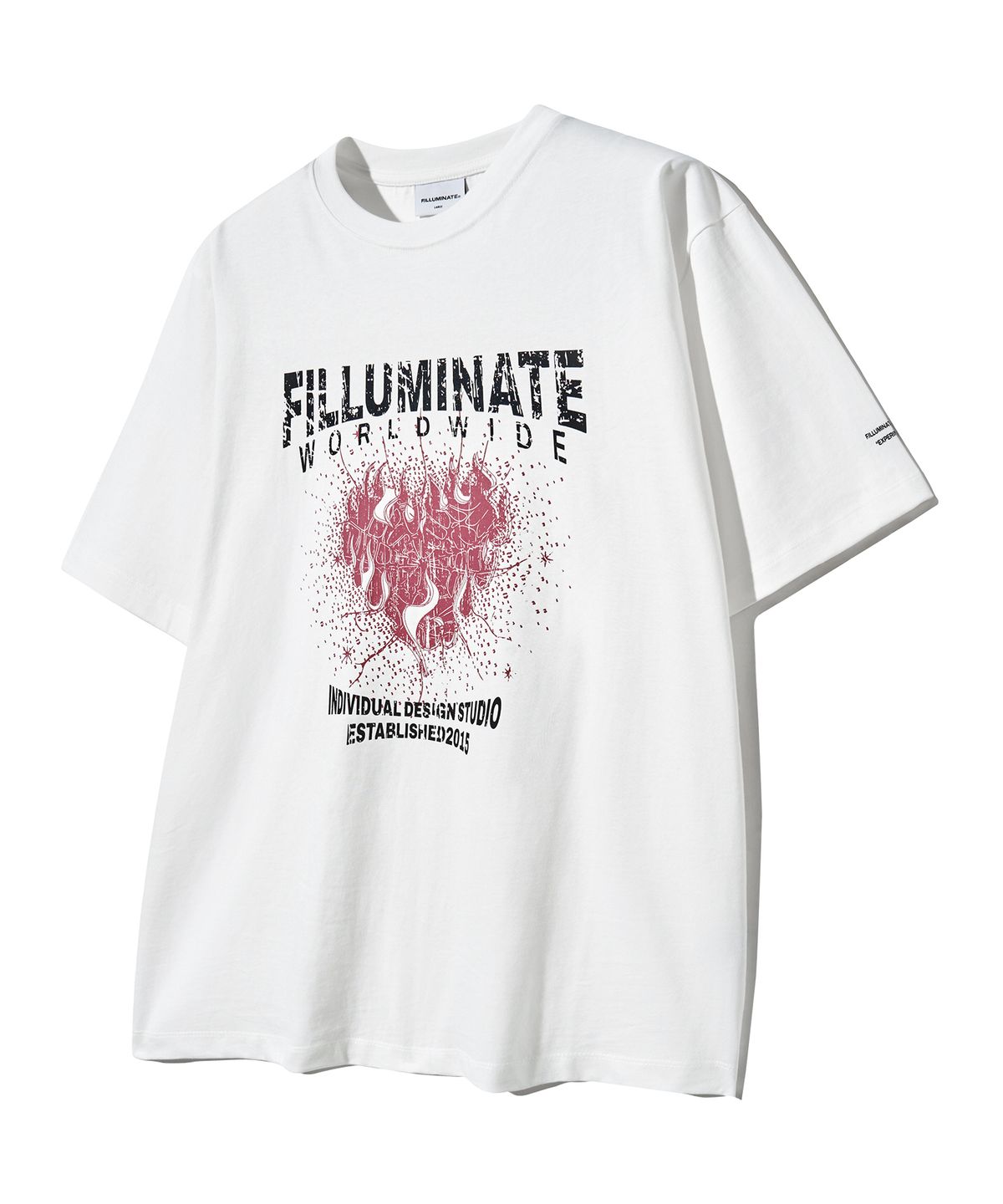필루미네이트(FILLUMINATE) 버닝 하트 티셔츠-화이트