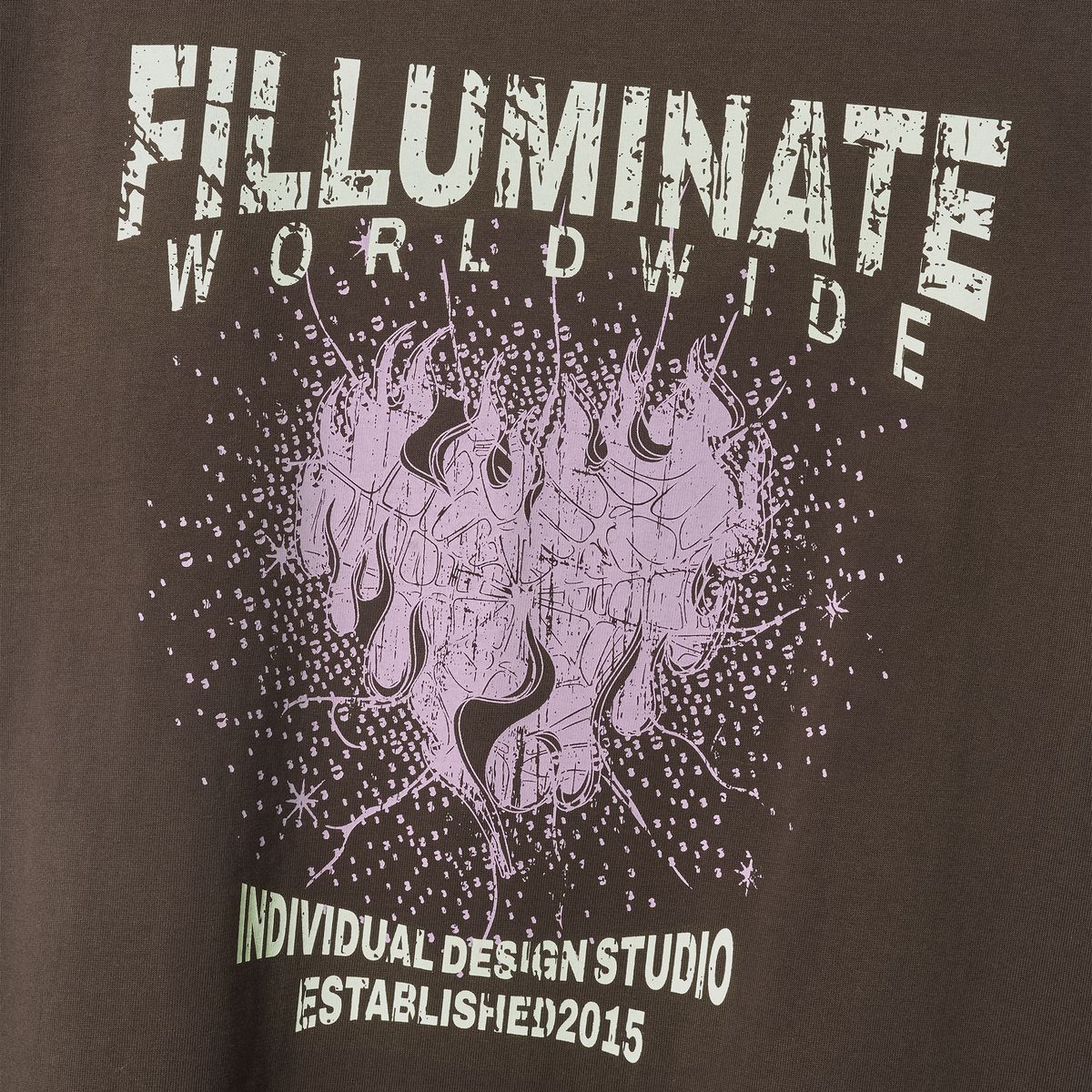 필루미네이트(FILLUMINATE) 버닝 하트 티셔츠-브라운