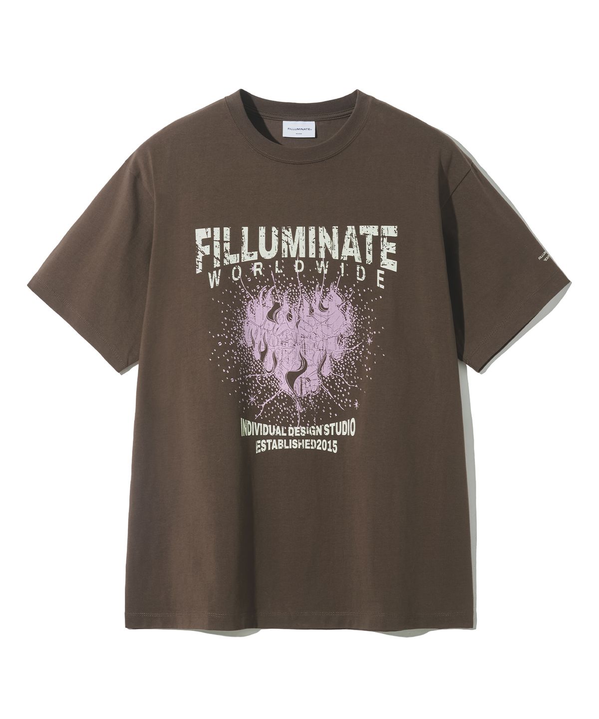 필루미네이트(FILLUMINATE) 버닝 하트 티셔츠-브라운