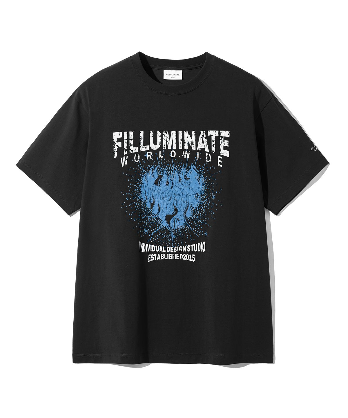 필루미네이트(FILLUMINATE) 버닝 하트 티셔츠-블랙
