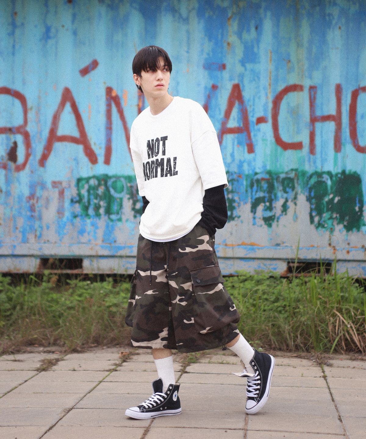 락사이코(ROCKPSYCHO) 카모 버뮤다쇼츠