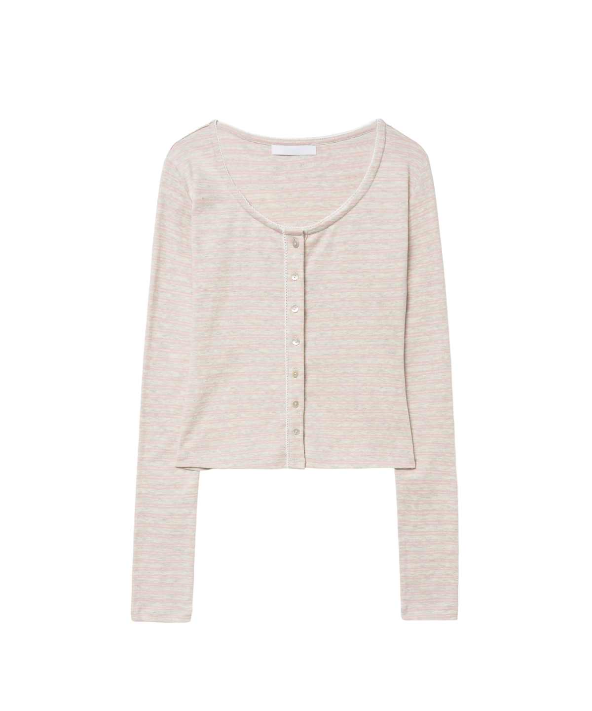 서울리(SEOULI) JEANIE STRIPE CARDIGAN [PINK MELANGE]