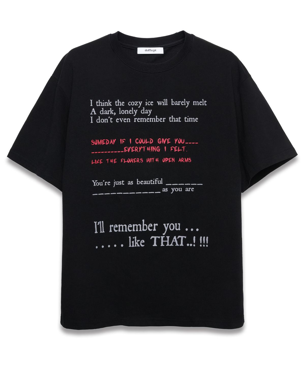 도프셉(DOFFSEPT) Floral Whisper T-shirts in Black