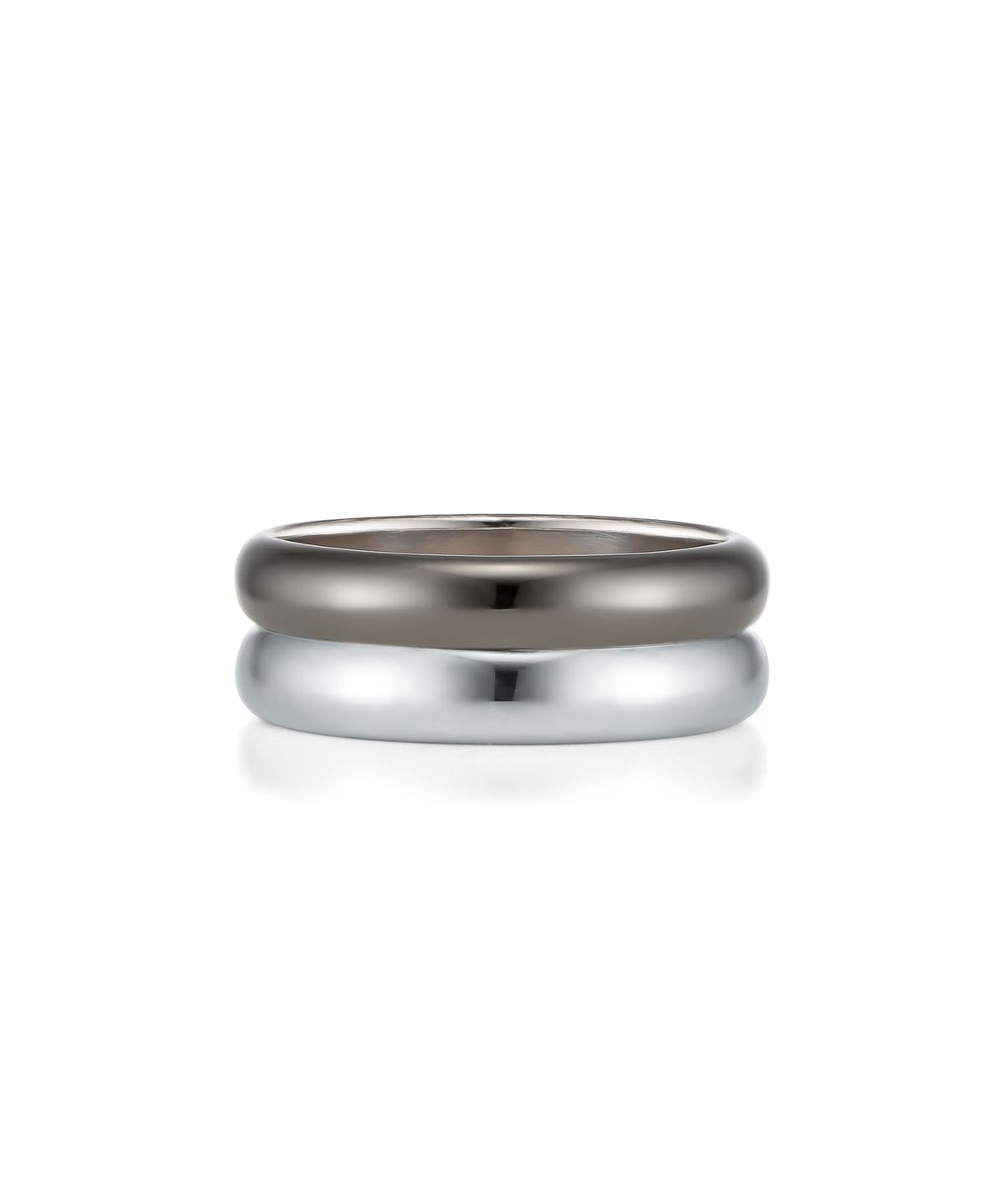 로이드(LLOYD) 블랙실버 볼륨 더블 엥게이지 7mm 반지 LLRS54411S