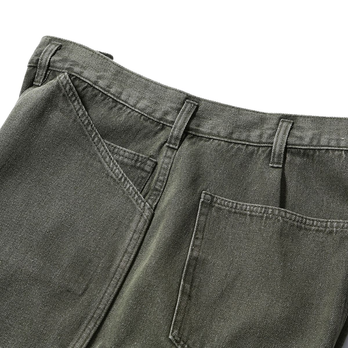모이프(MOIF) [SS25] WIDE M35 SHORTS / OLIVE DENIM