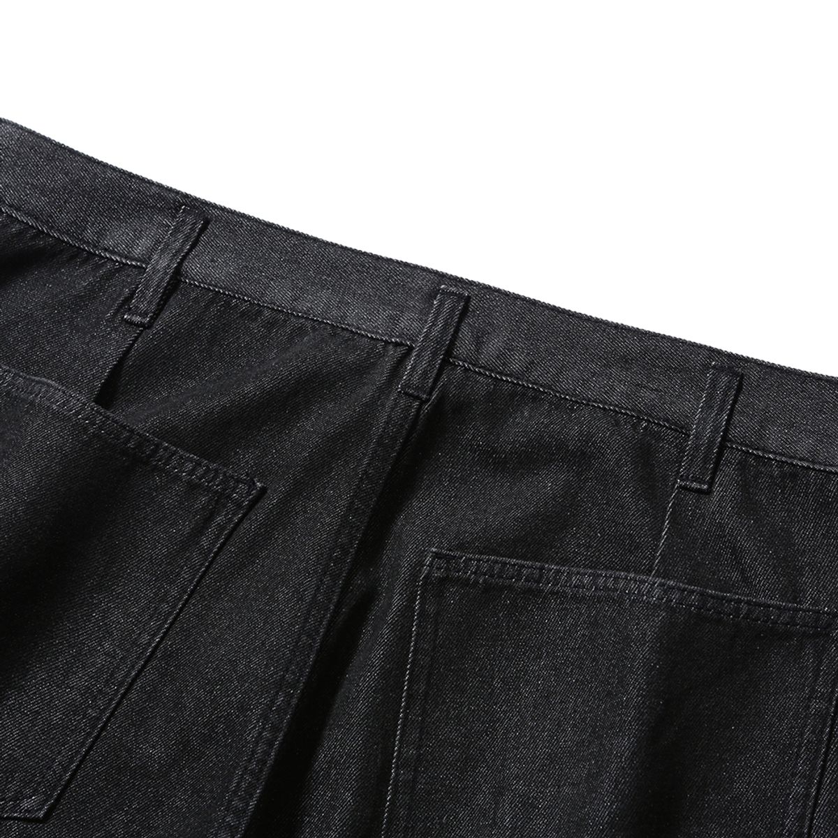 모이프(MOIF) [SS25] WIDE M35 SHORTS / BLACK DENIM