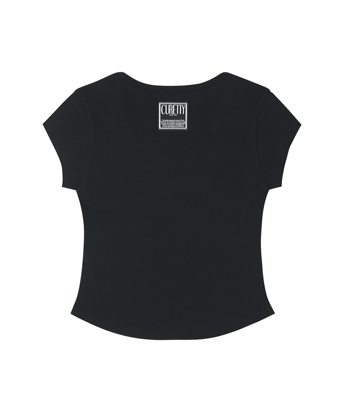 큐리티(CURETTY) C 90S LINE V-NECK HALF-SLEEVE T-SHIRT_BLACK