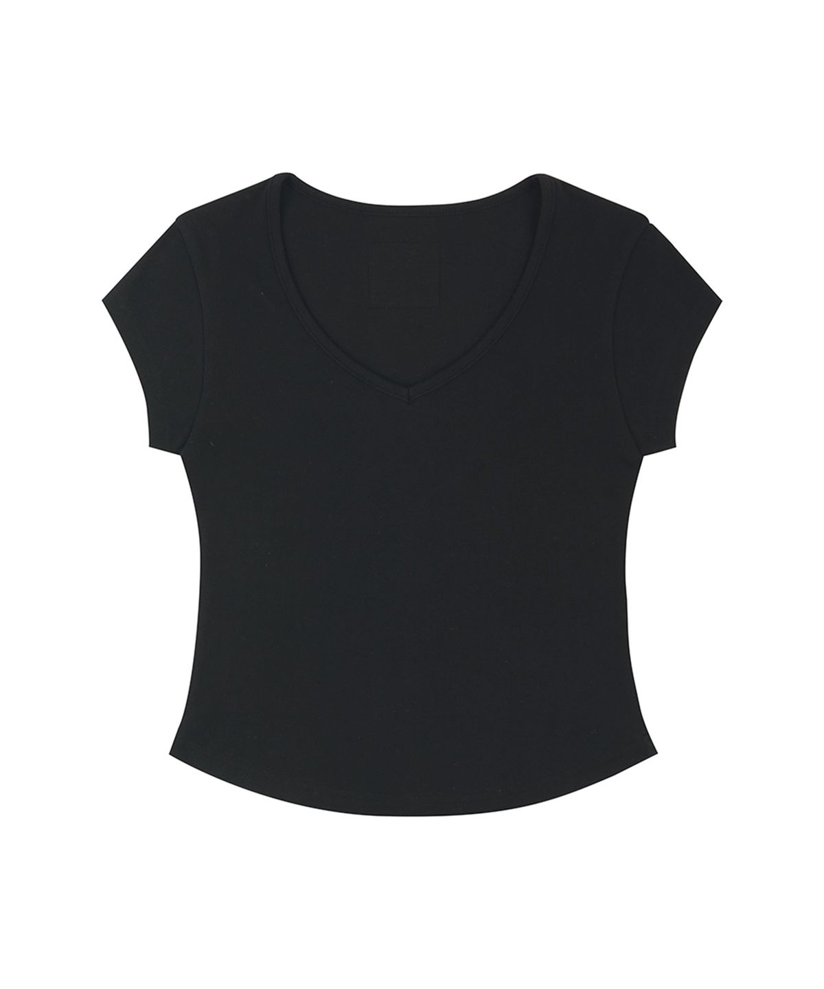 큐리티(CURETTY) C 90S LINE V-NECK HALF-SLEEVE T-SHIRT_BLACK
