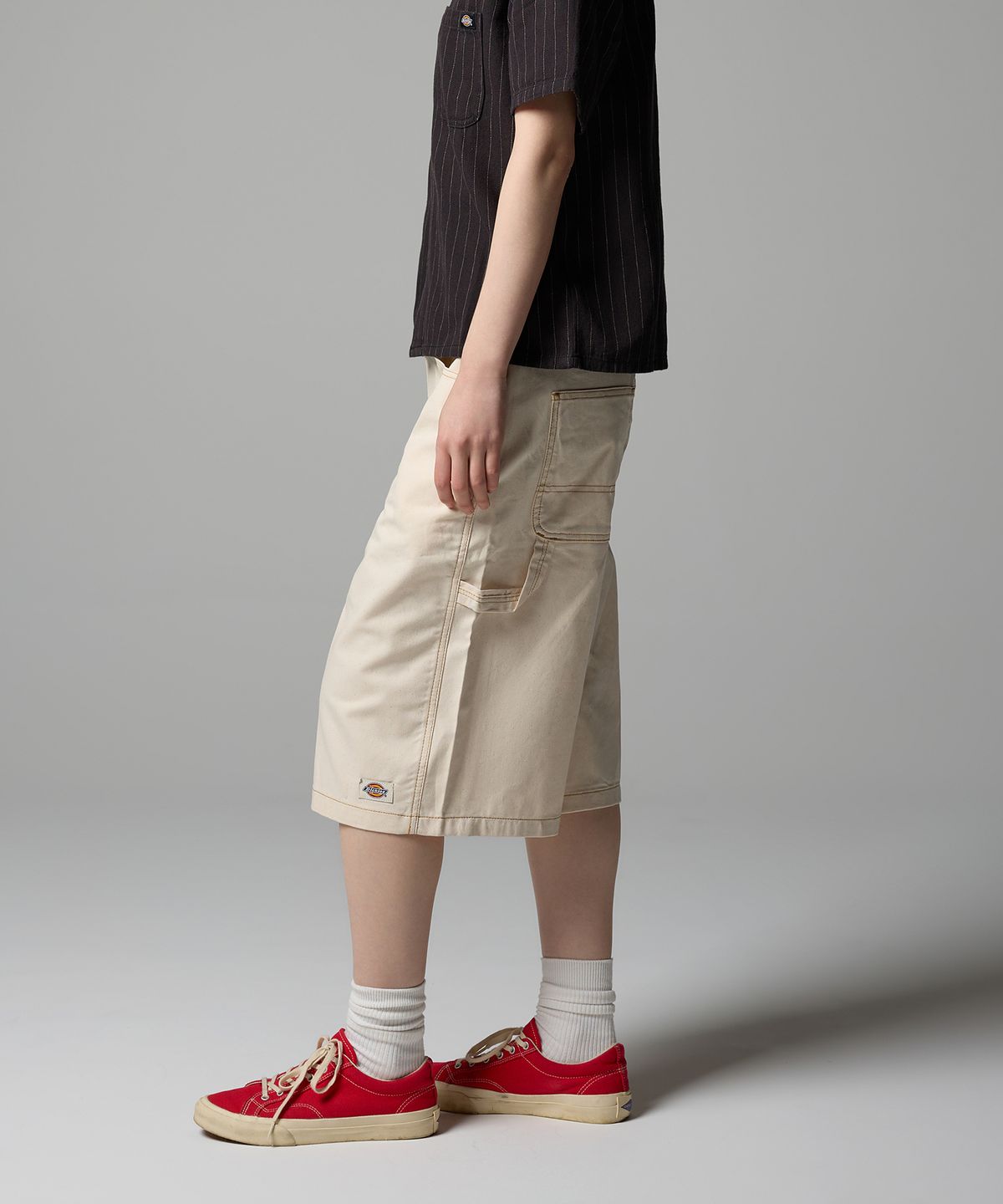 디키즈(DICKIES) 우먼스 카펜터 데님 쇼츠 Whitecap Gray