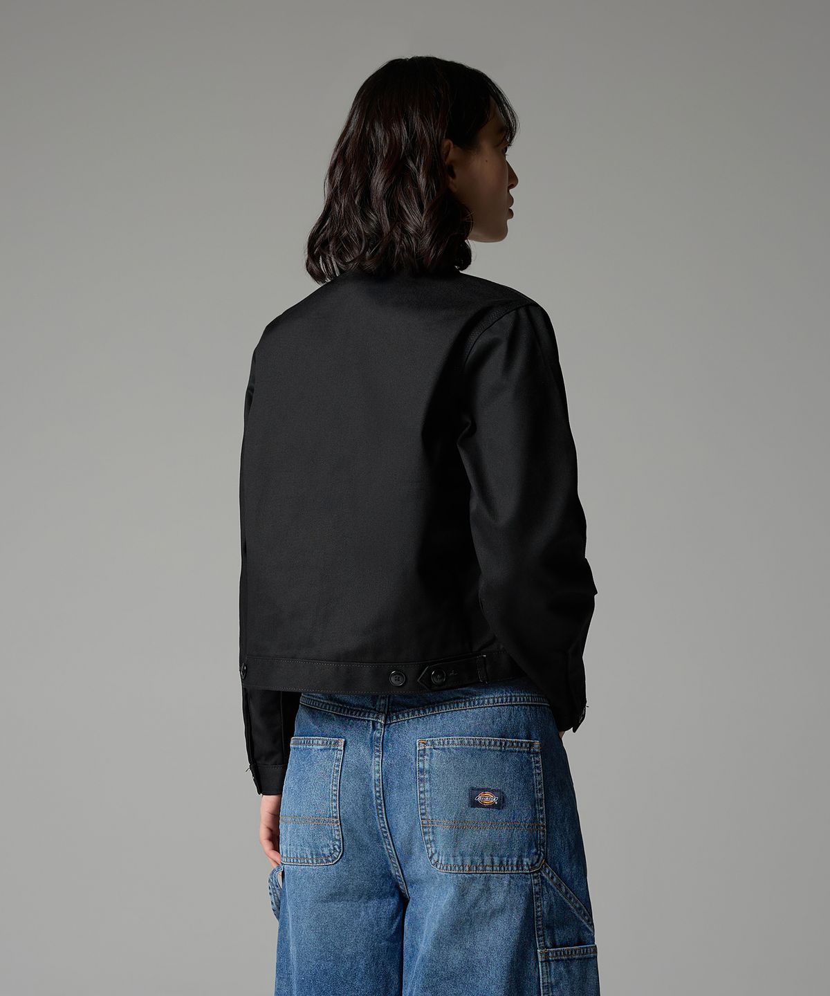 디키즈(DICKIES) 우먼스 아이젠하워 크롭 재킷 Black