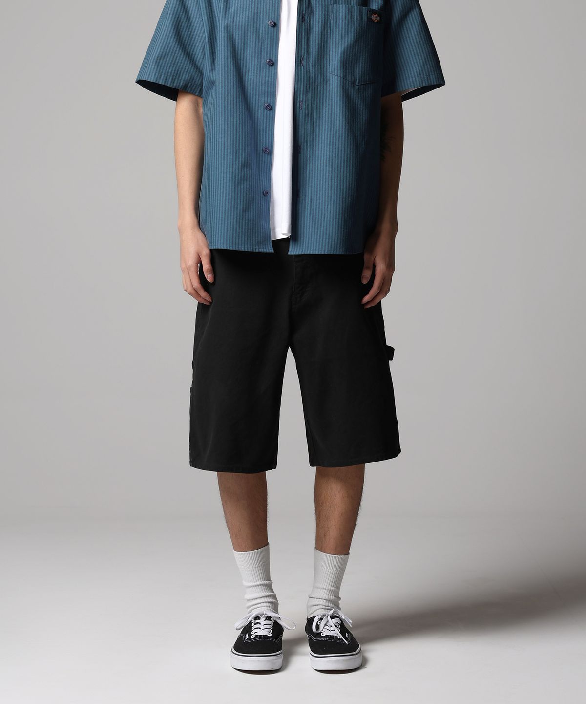 디키즈(DICKIES) 캔버스 카펜터 워크쇼츠 Black