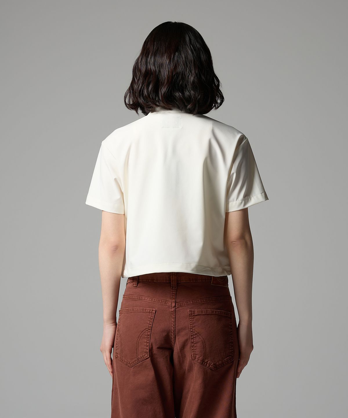 디키즈(DICKIES) 우먼스 쿨맥스 크롭 워크 셔츠 Egret