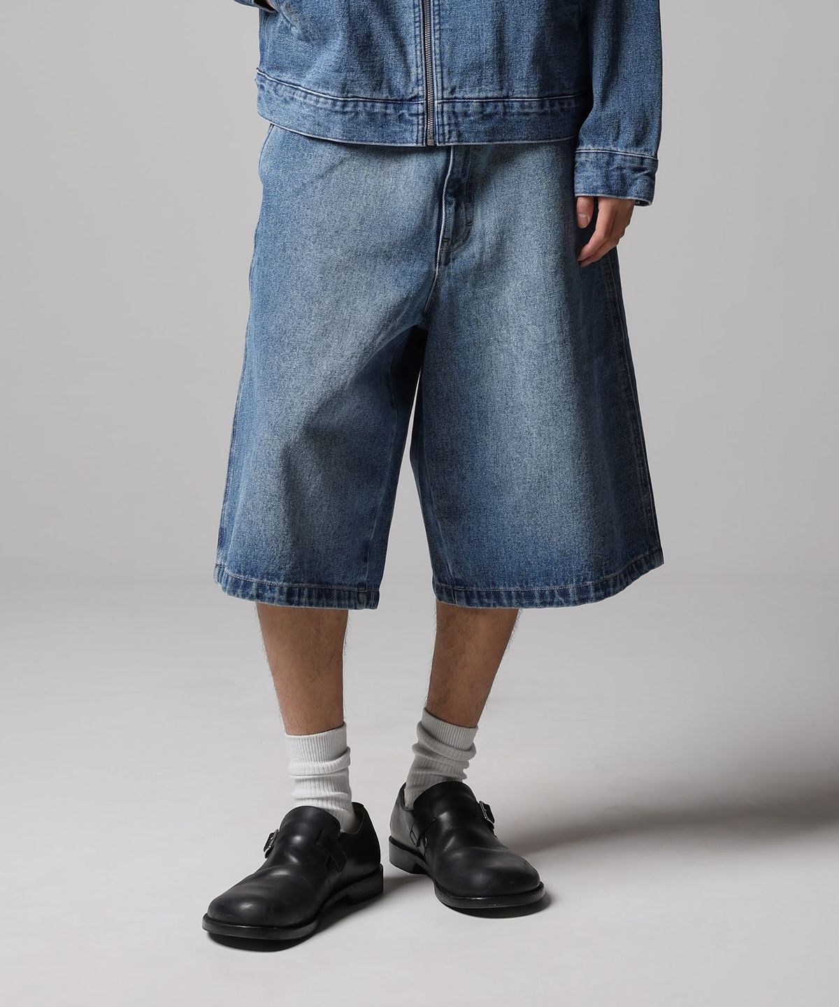 디키즈(DICKIES) 웨이브 로고 데님 쇼츠 Medium Blue