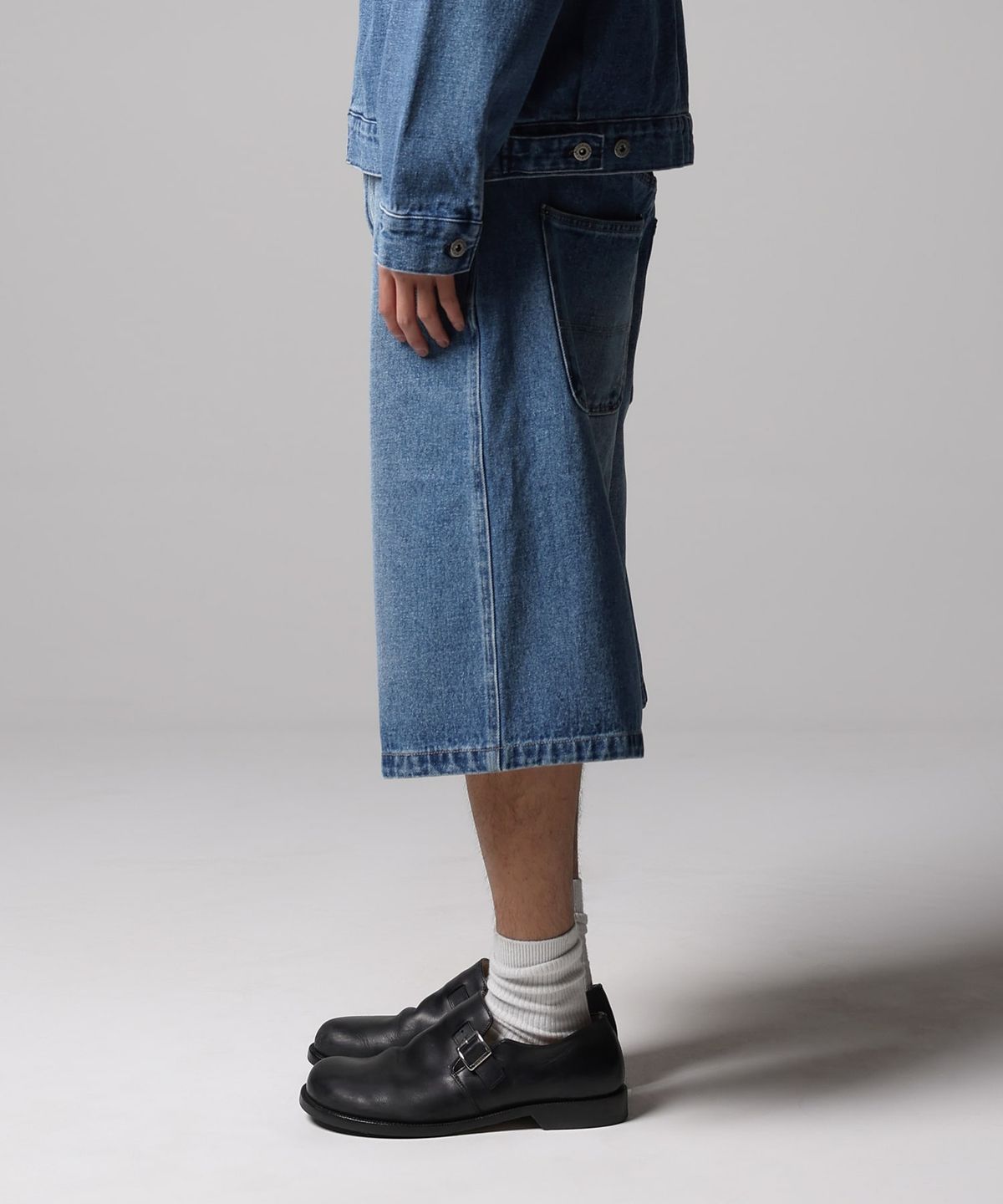 디키즈(DICKIES) 웨이브 로고 데님 쇼츠 Medium Blue