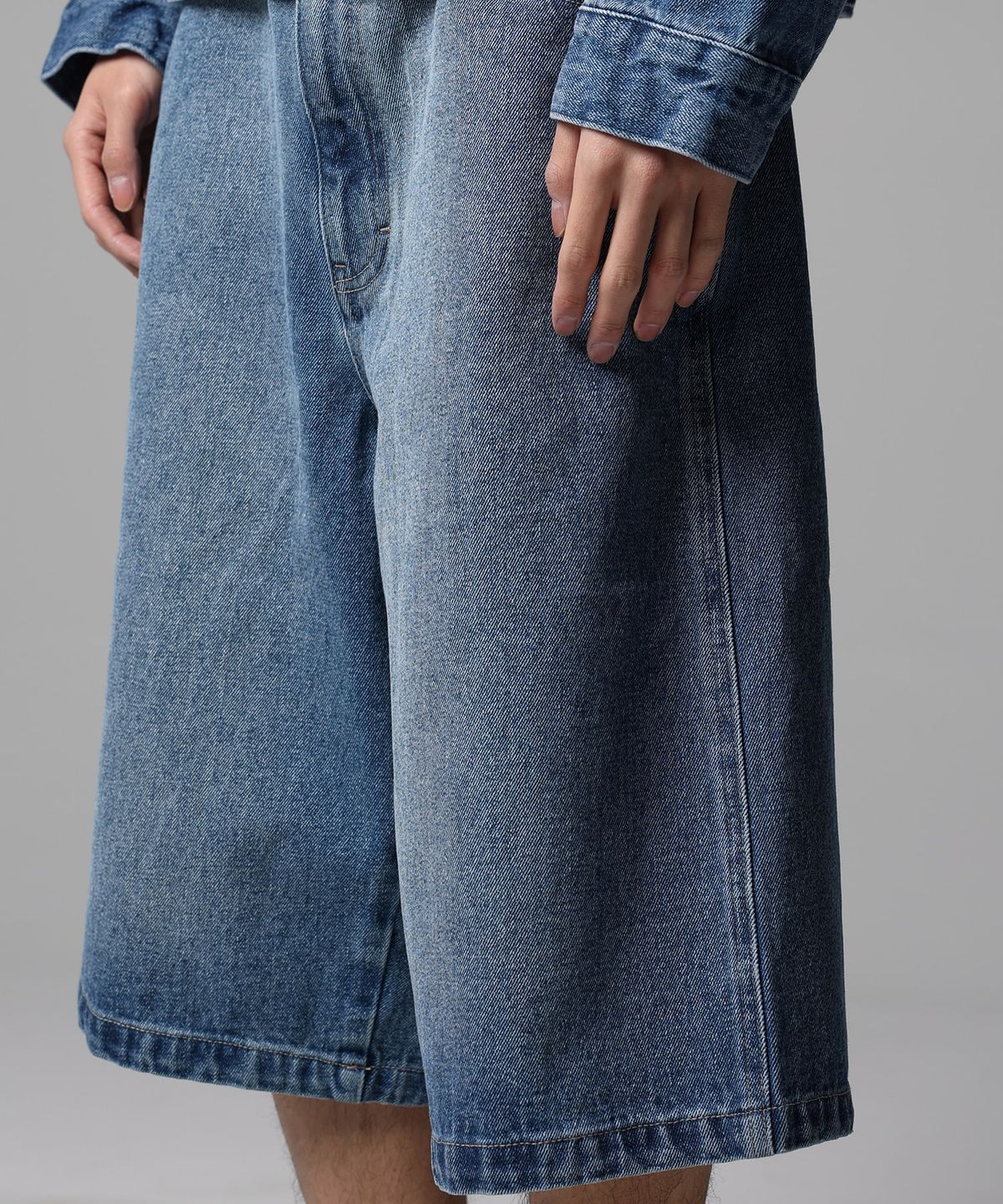 디키즈(DICKIES) 웨이브 로고 데님 쇼츠 Medium Blue