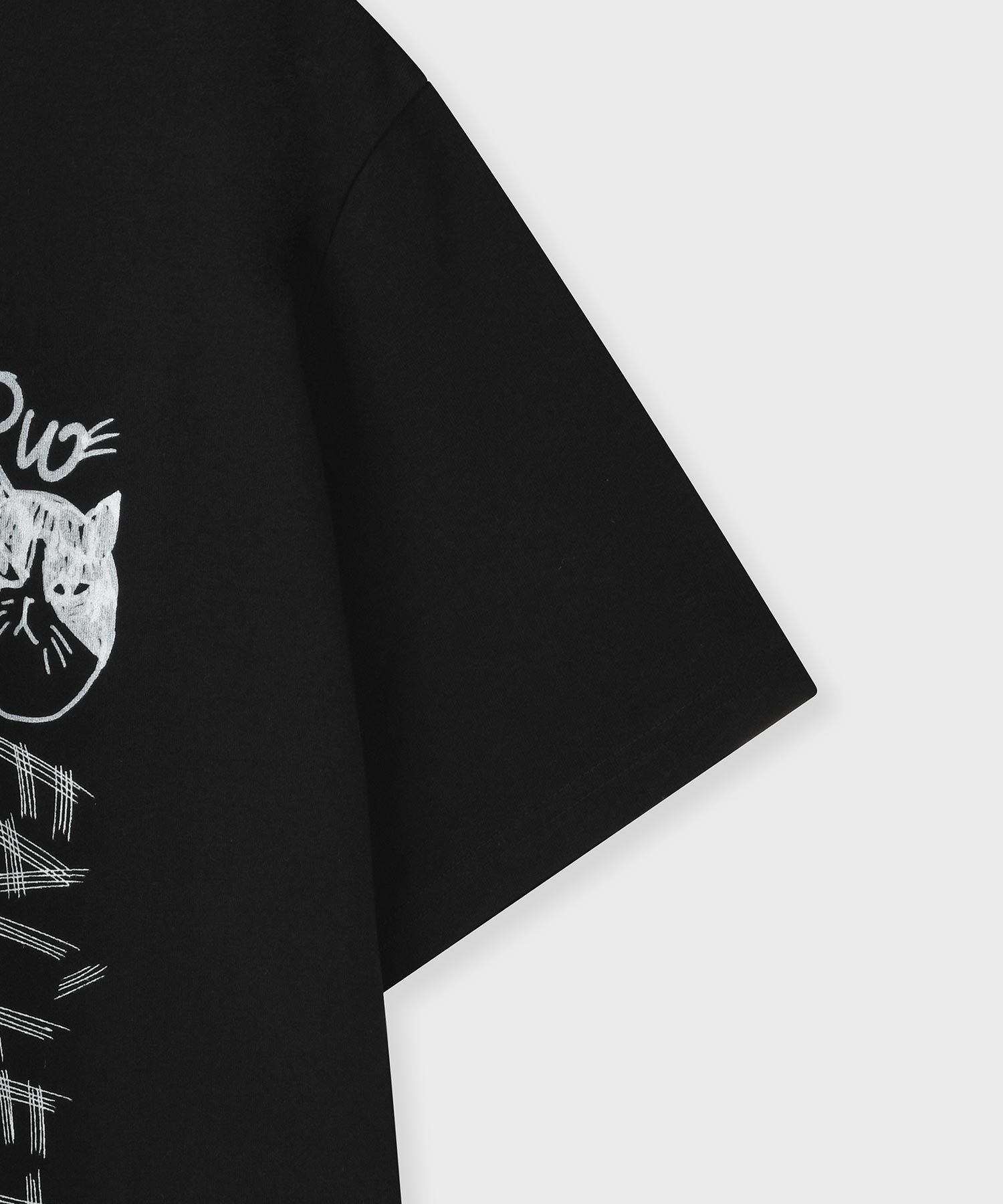 MUSINSA | FALLETT Nero Drawing Overfit Short Sleeve T-shirt