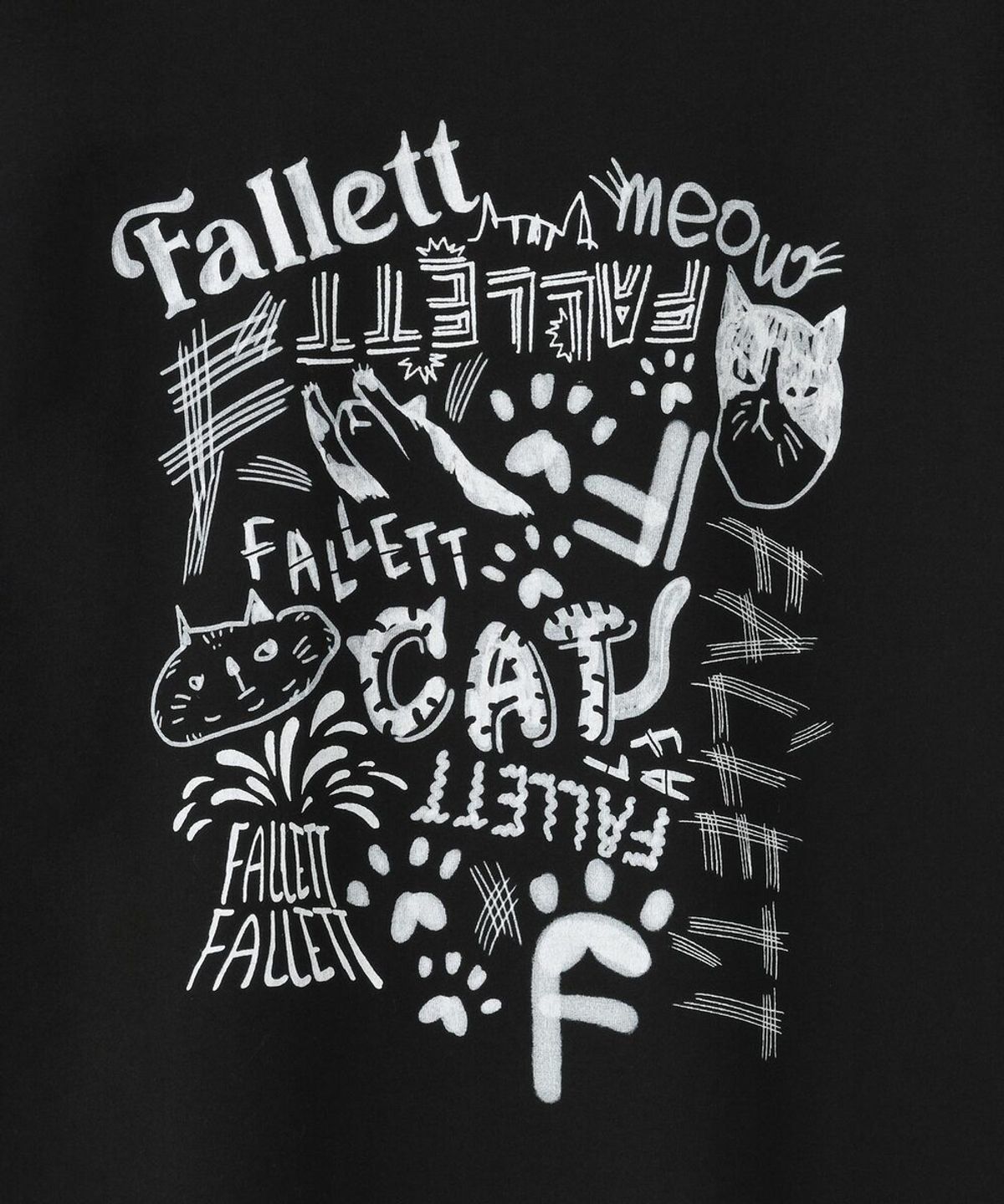 팔렛(FALLETT) 네로 드로잉 오버핏 반팔티 블랙