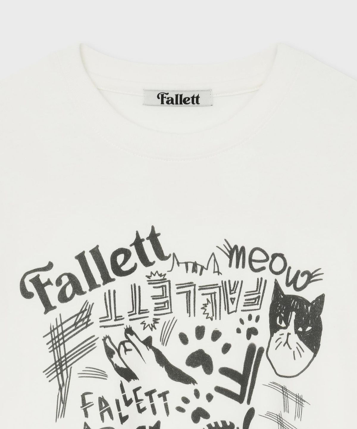 팔렛(FALLETT) 네로 드로잉 오버핏 반팔티 화이트
