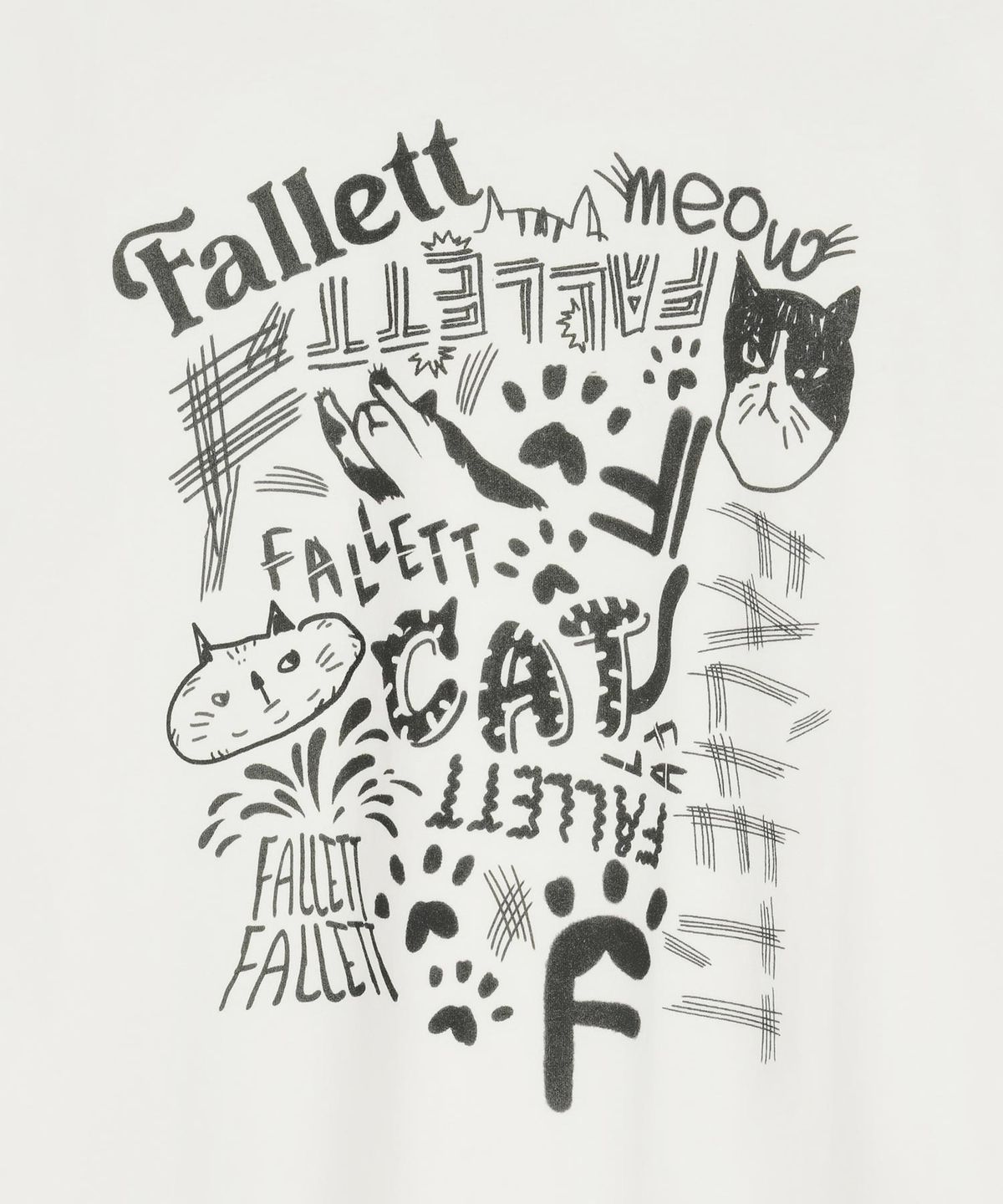 팔렛(FALLETT) 네로 드로잉 오버핏 반팔티 화이트