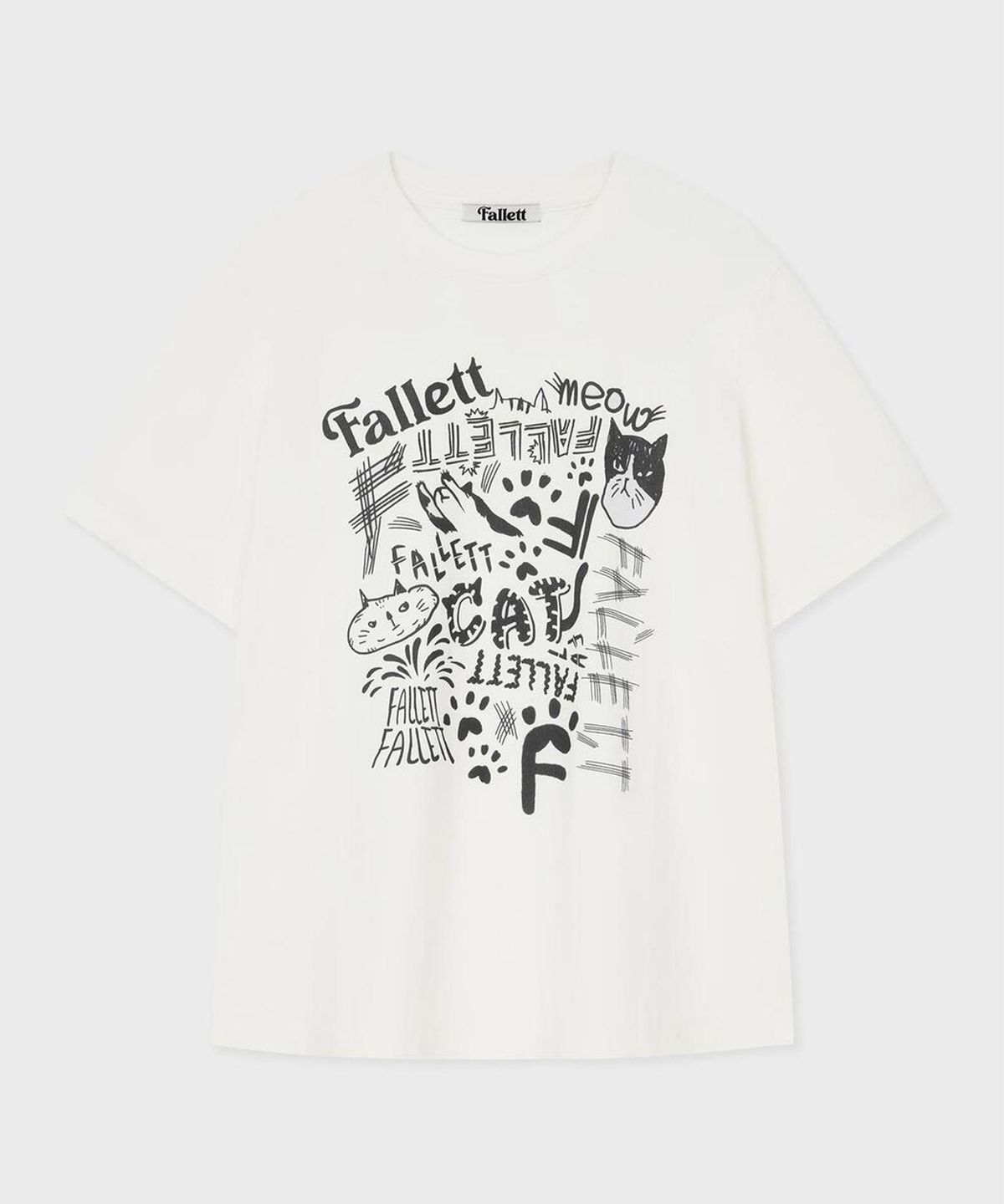 팔렛(FALLETT) 네로 드로잉 오버핏 반팔티 화이트