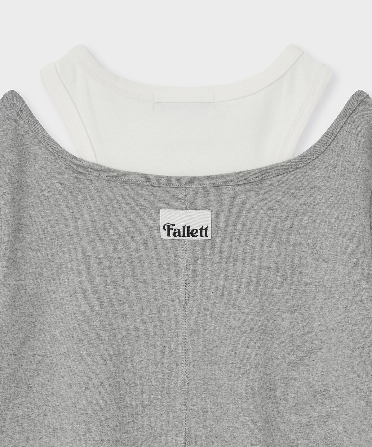 팔렛(FALLETT) 레이어드 반팔티 그레이