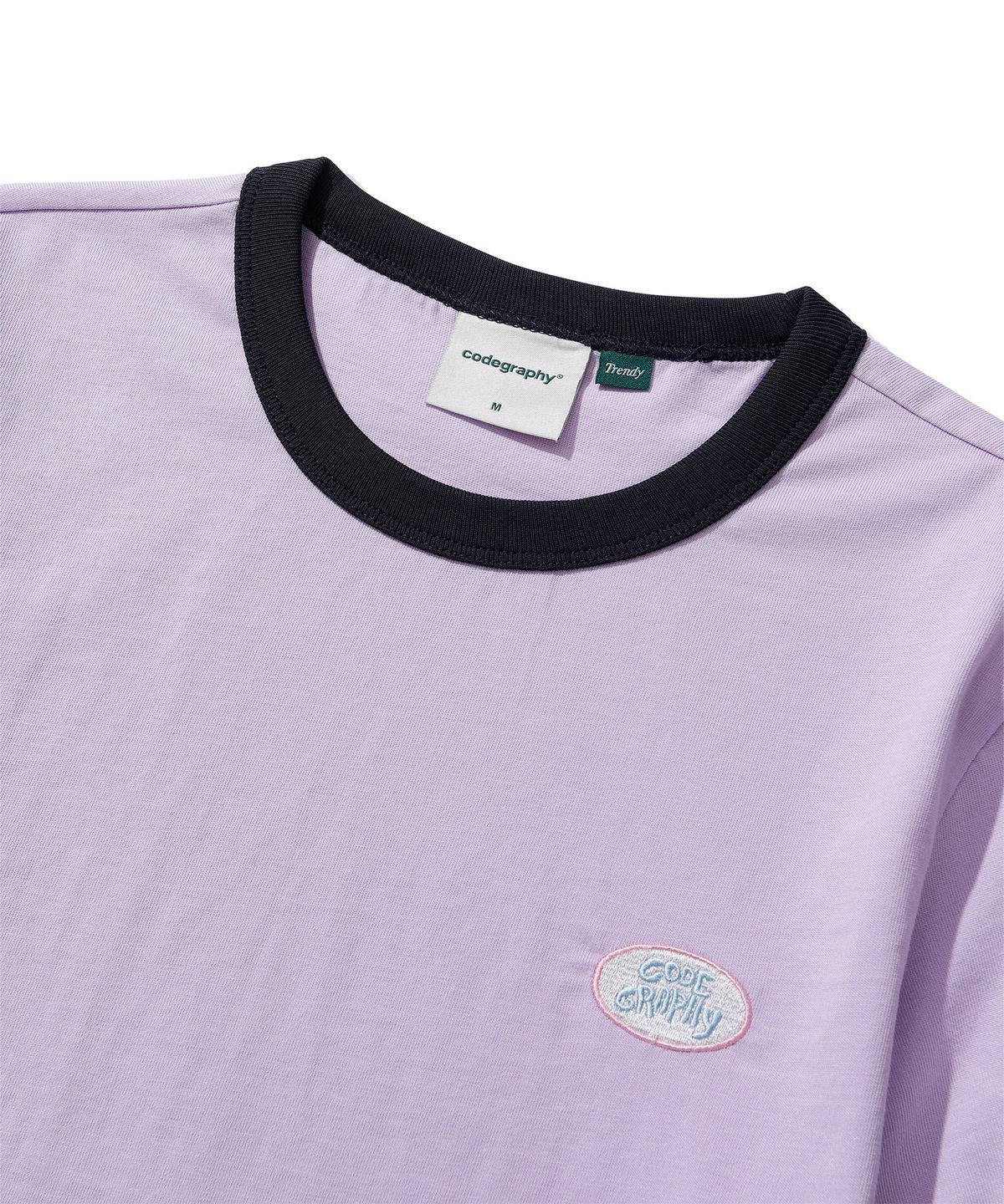 코드그라피(CGP) (우먼) JELLY 스몰 로고 링거 반팔 티셔츠_퍼플